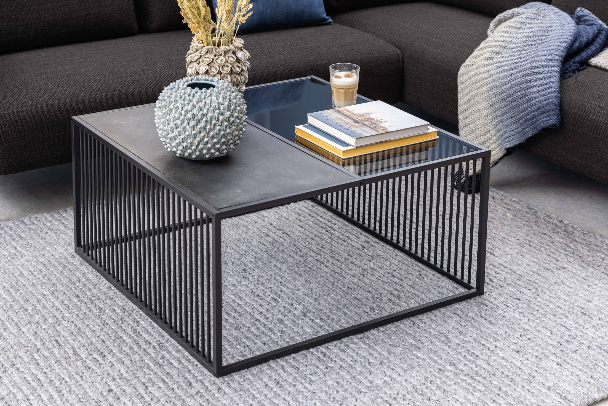 ACTONA GROUP Couchtisch »Strington«, schwarzer Marmoroptik, gehärtetes Glas günstig online kaufen