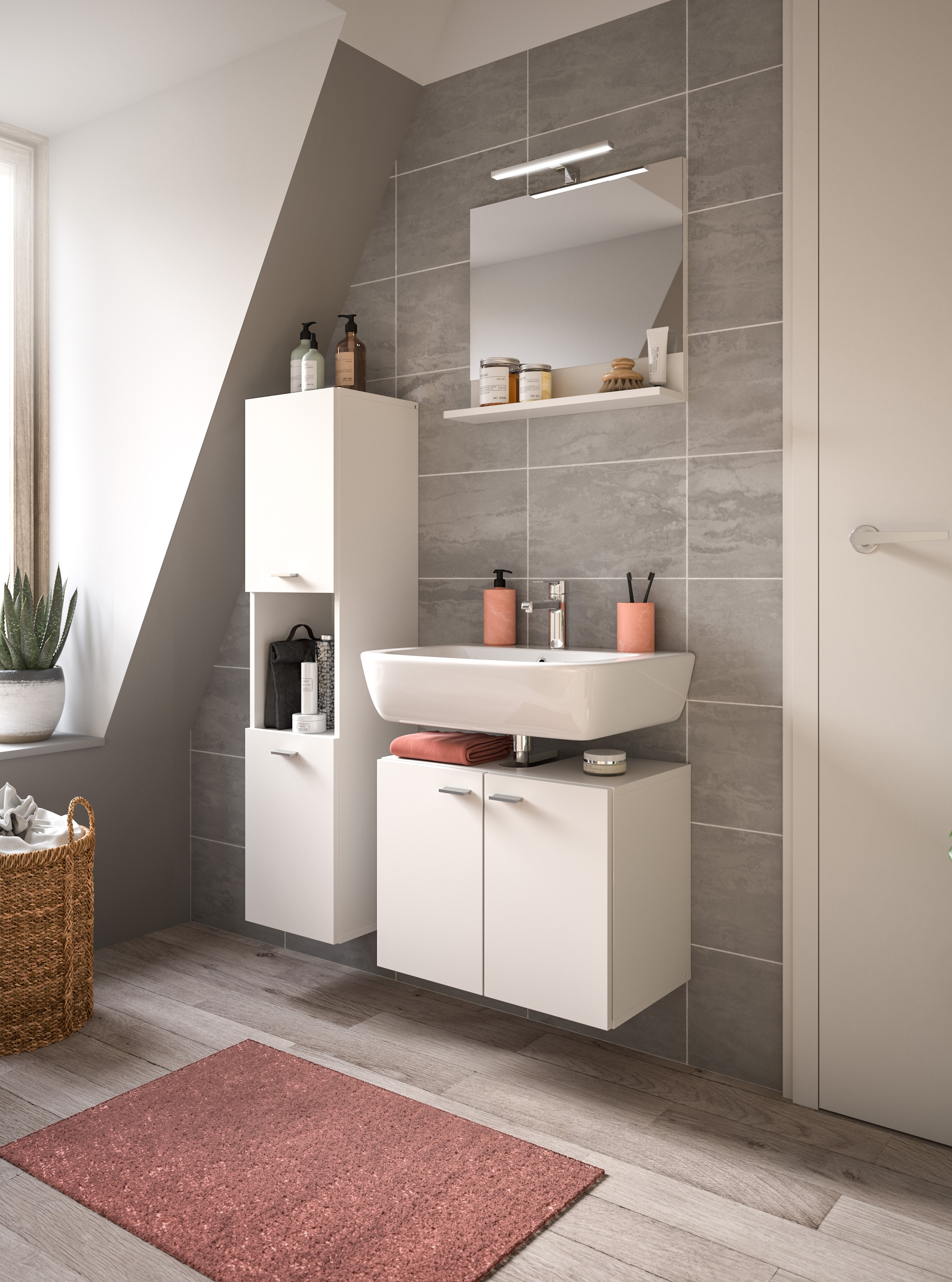 welltime Badmöbel-Set »Tampa, Breite 102cm, 3-teilig«, (3 St.), Waschbecken günstig online kaufen