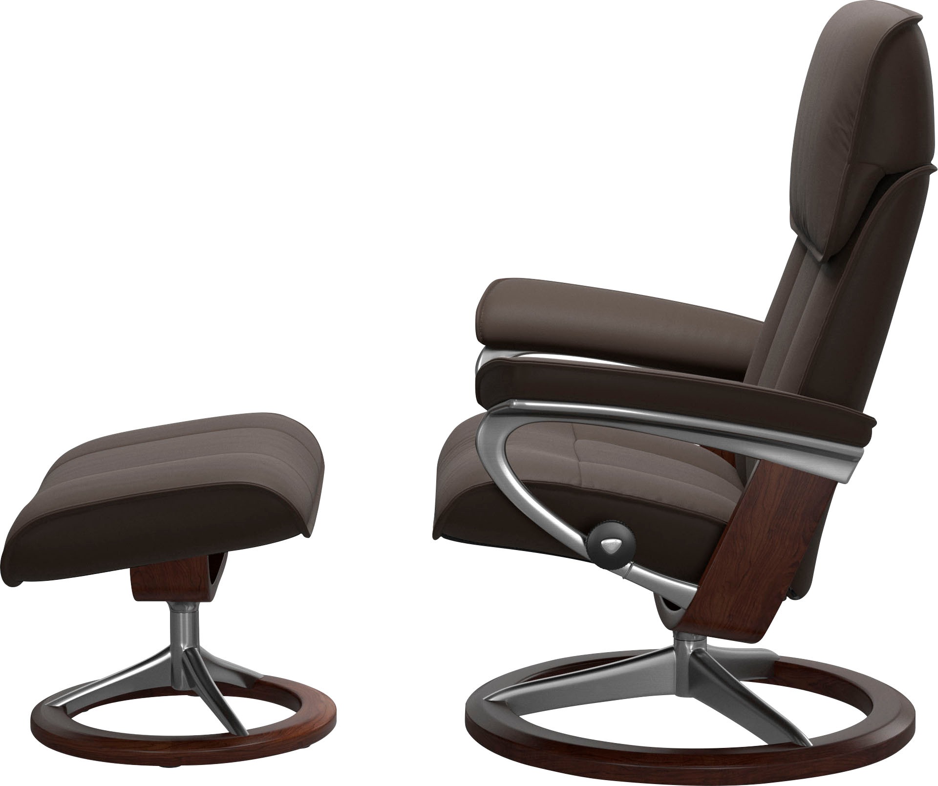 Stressless® Relaxsessel »Admiral«, (Set, Relaxsessel inkl. Hocker), mit Signature Base, Größe M & L, Gestell Braun