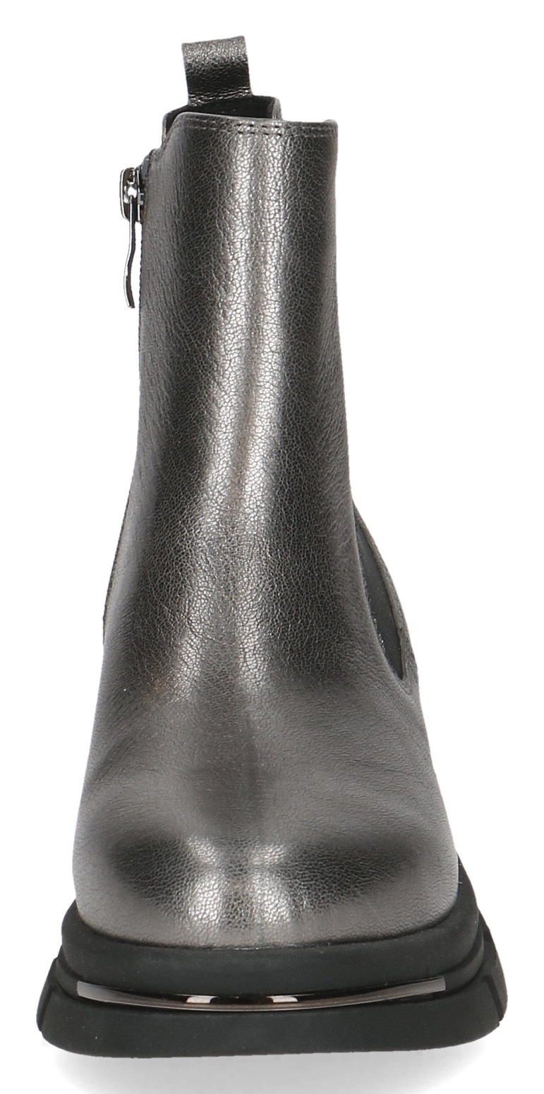 Caprice Chelseaboots, Blockabsatz, Plateau, Stiefelette in auffälliger Metallic-Optik