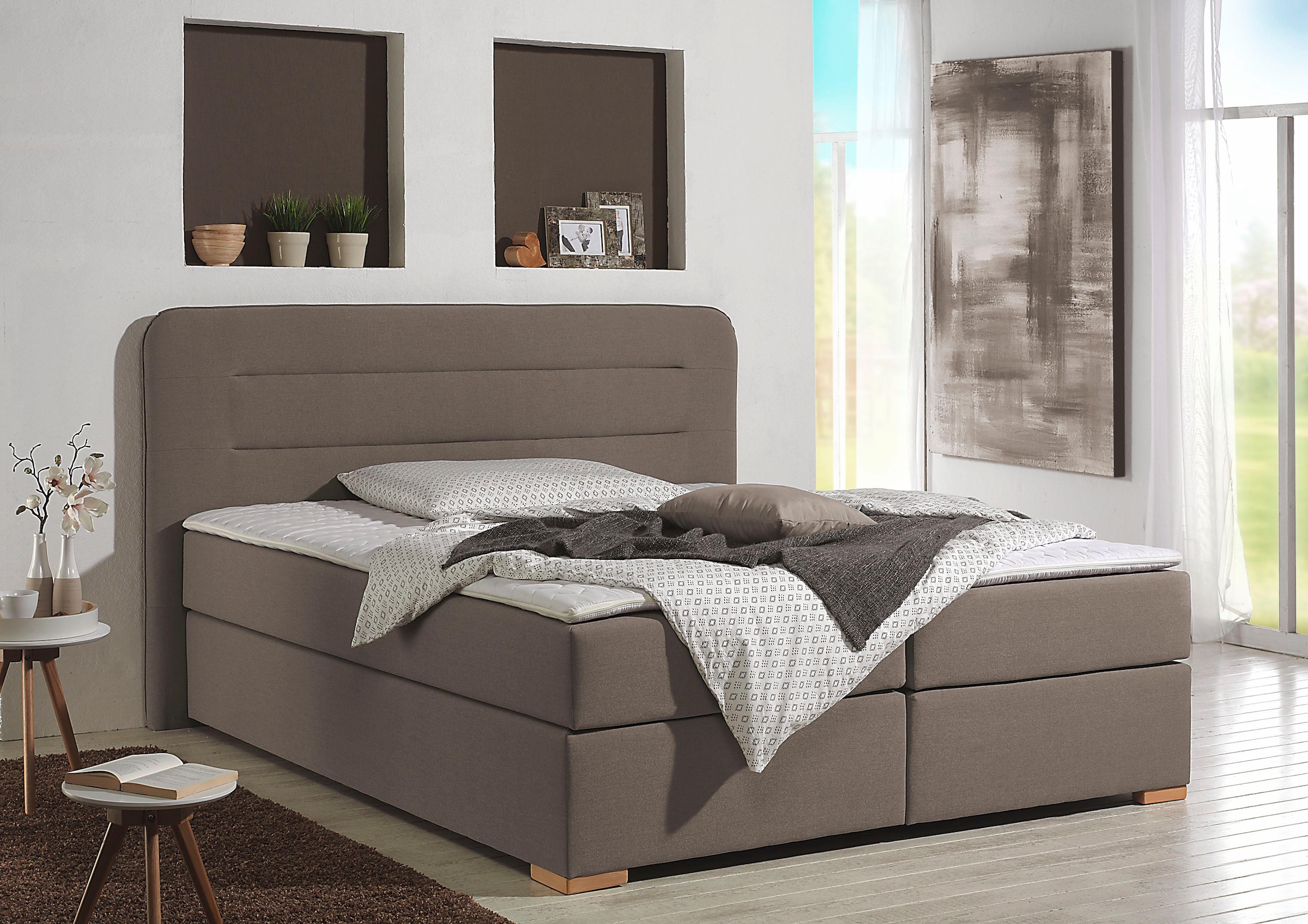 Home affaire Boxspringbett »Manchester«, 5 Breiten, 3 Ausführungen, 2 Härte günstig online kaufen