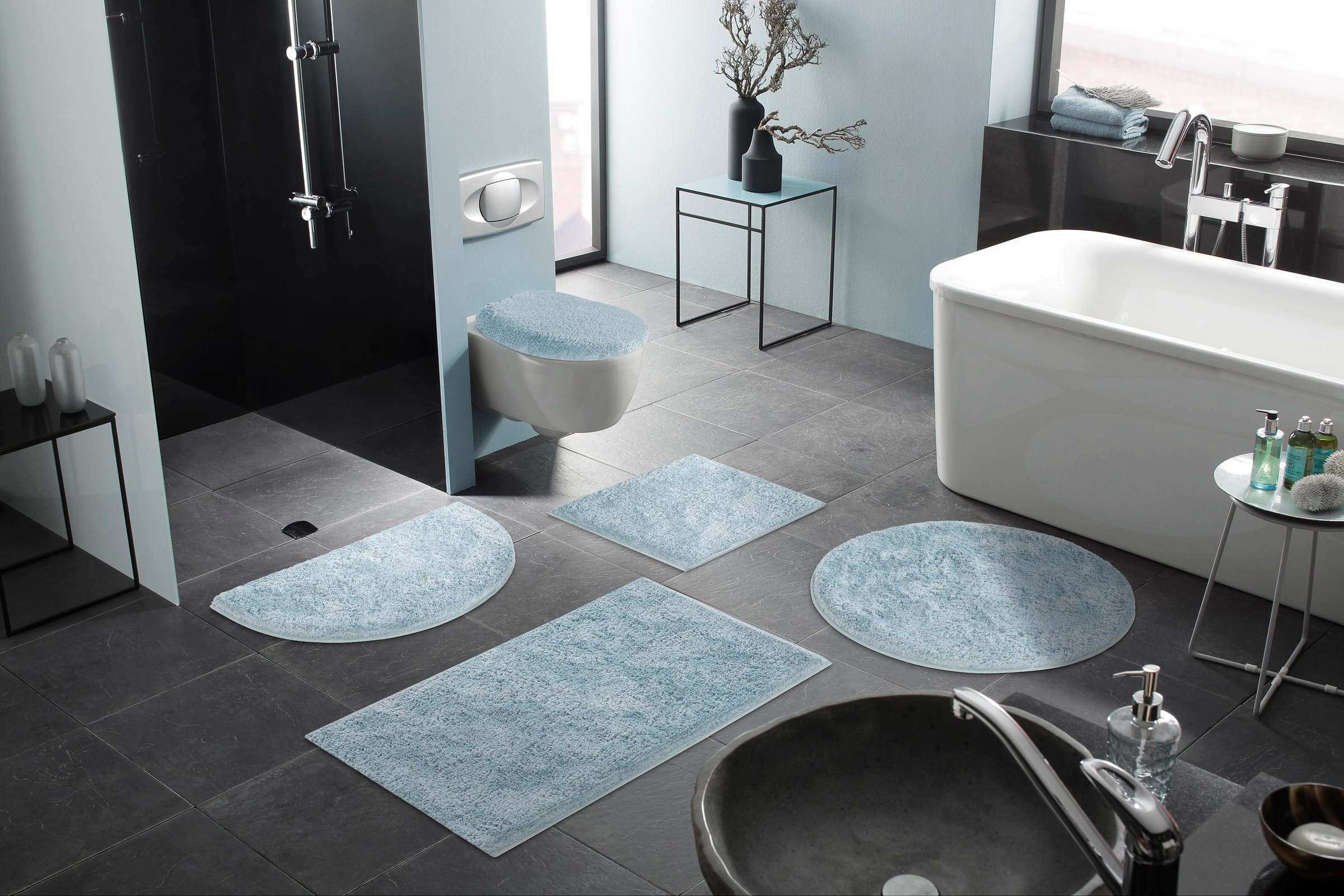 my home Badematte »Jos, Badvorleger, Badezimmer Teppich«, rutschhemmend bes günstig online kaufen