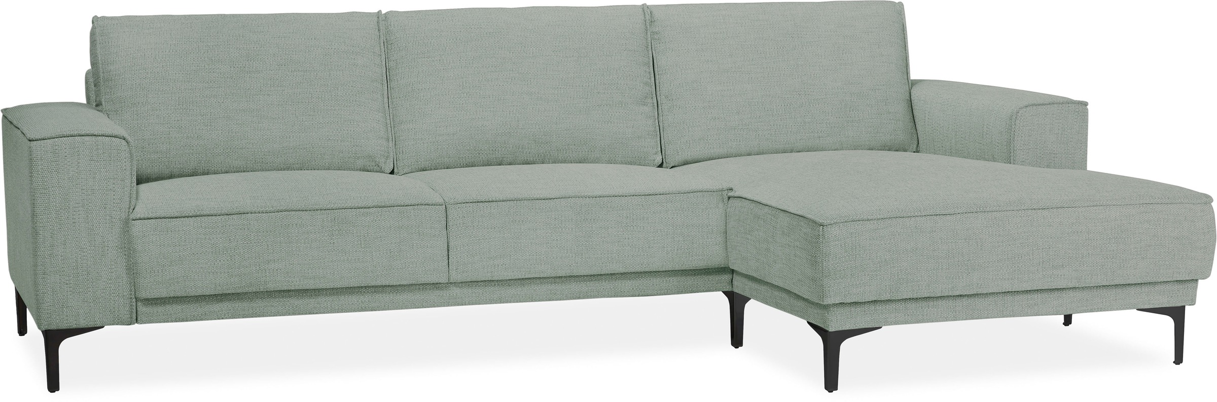 Places of Style Ecksofa »Polsterecke Oland, Struktur, Flachgewebe, Luxus-Microfaser, Boucle«, L-Form, 280 cm, Wellenunterfederung, Skandi-Design, Metallfüße
