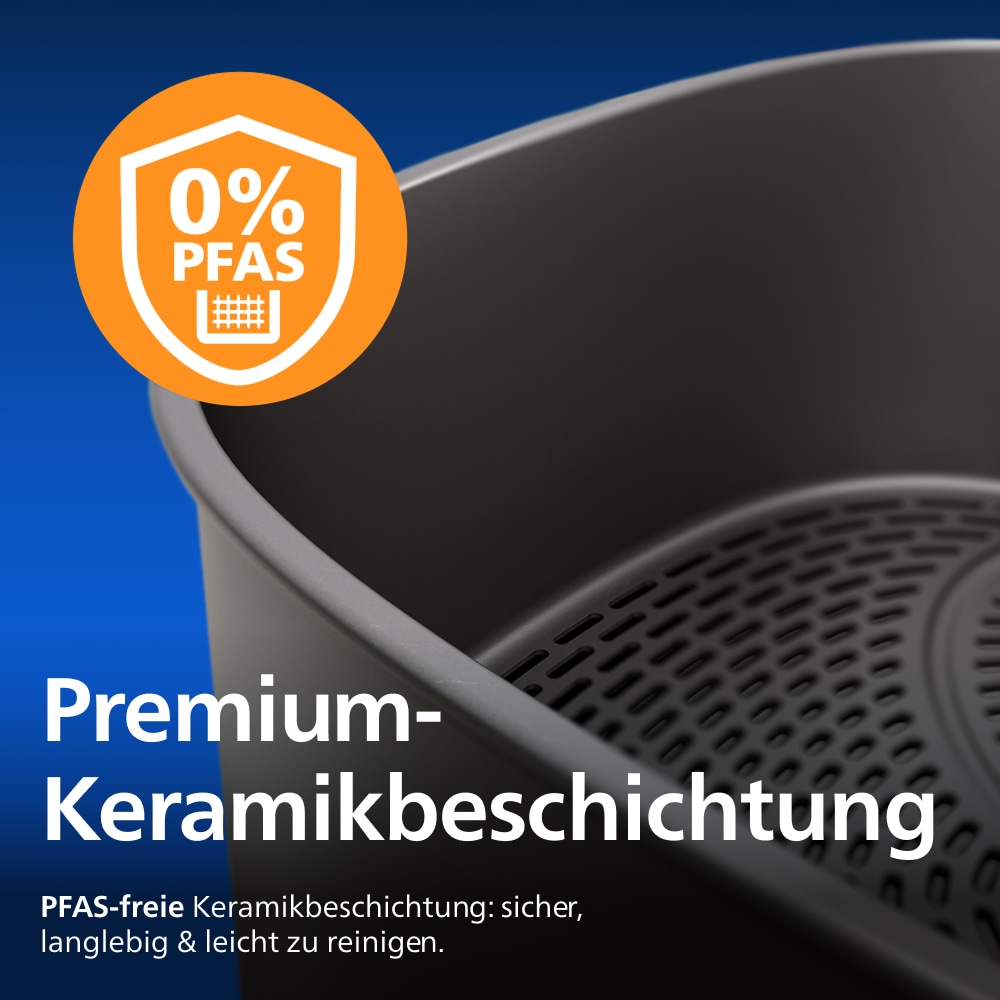 Philips Heißluftfritteuse »NA565/02 Steam Airfryer 5000 Series Megabasket, 9,5L Kapazität« 2750 W mit Dampfgarfunktion u. RapidAir Plus Technologie; inkl. Servierzange