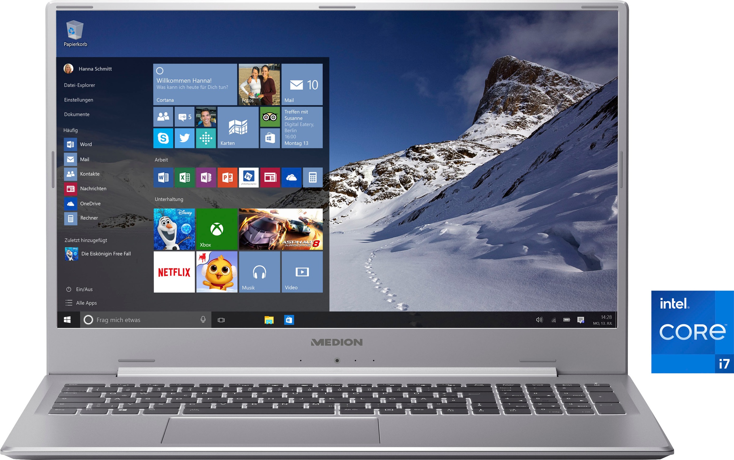 Medion® Notebook »AKOYA® S17405«, 43,9 cm, / 17,3 Zoll, Intel, Core i5, Iris Xe Graphics, 1000 GB SSD