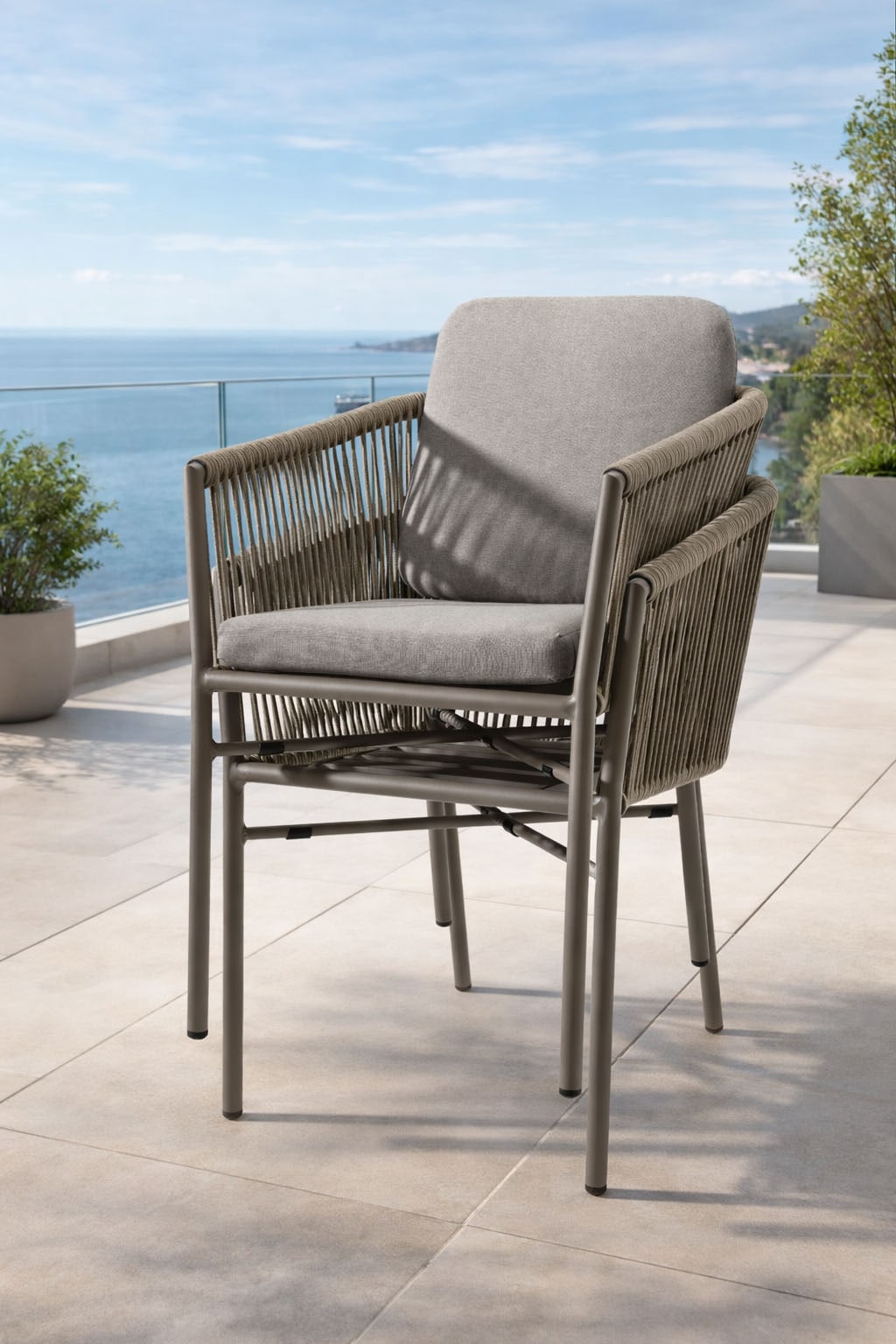 Destiny Gartensessel »LUCCA« Set, 2 Stk. tlg. Aluminium, Olefin-Rope, inkl. Auflagen, stapelbar