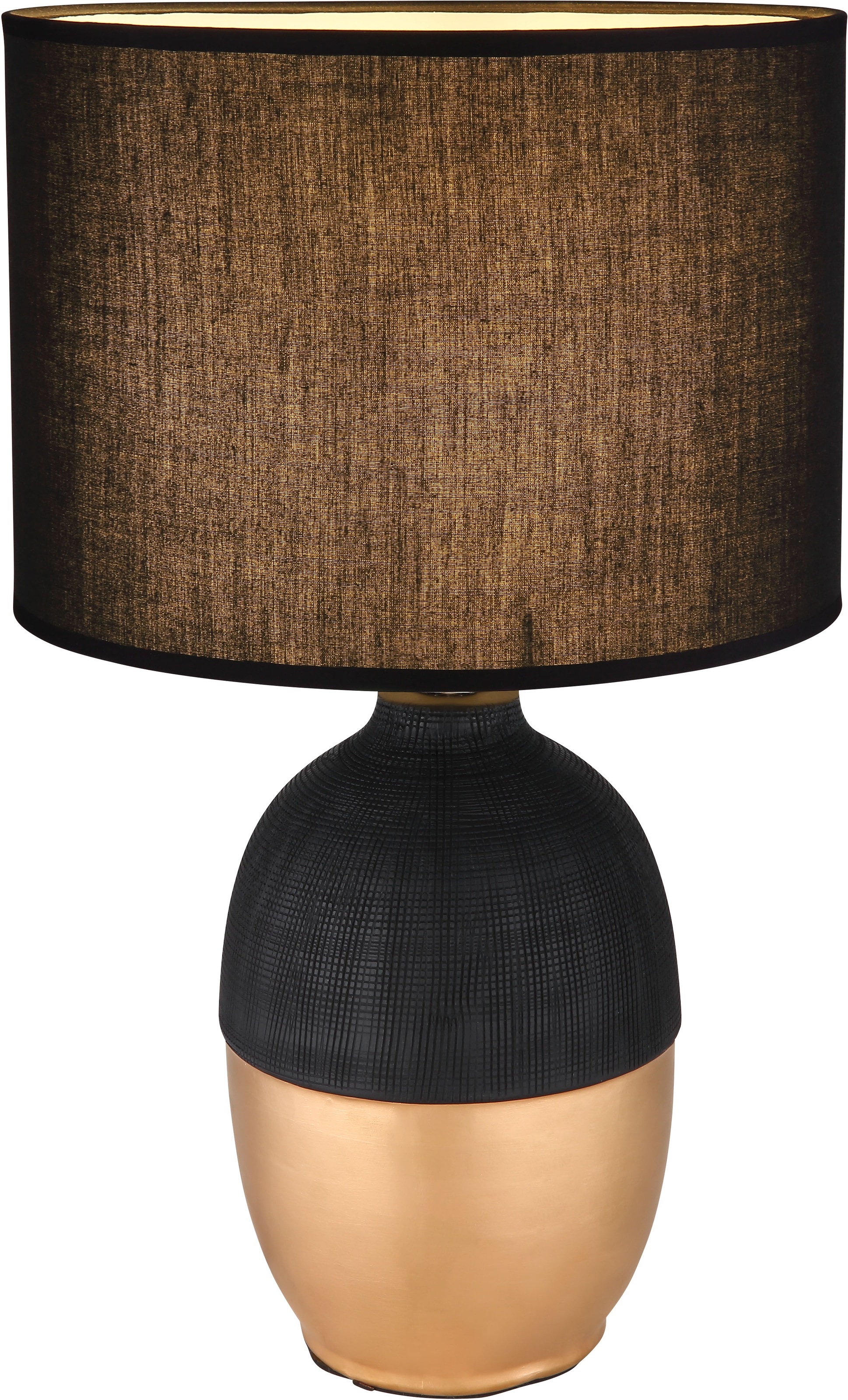 GLOBO LIGHTING Tischleuchte »VALENTINO«, Leuchtmittel E14 | ohne Leuchtmittel, Tischlampe/schwarz-goldfarben/Wohnzimmer/Schlafzimmer