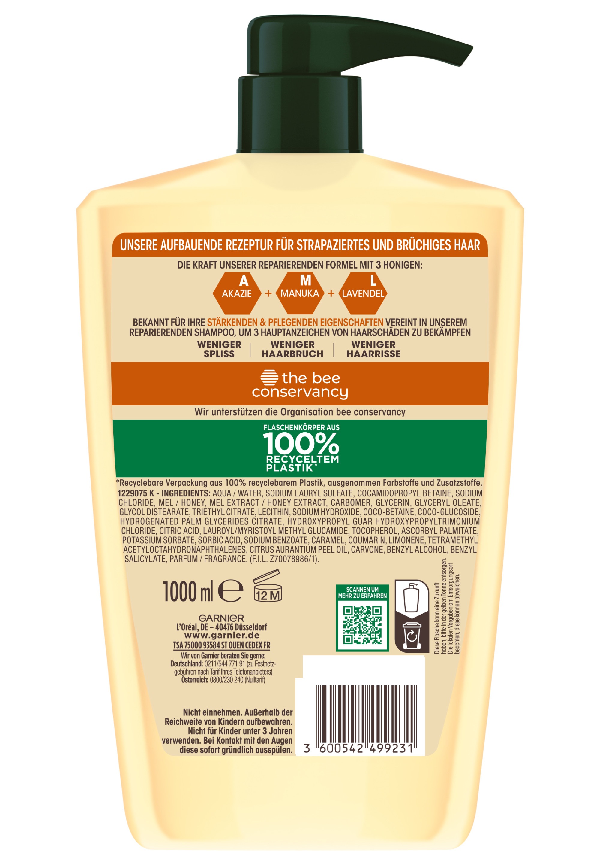 GARNIER Haarshampoo »Garnier Wahre Schätze Shampoo Honig Schätze«