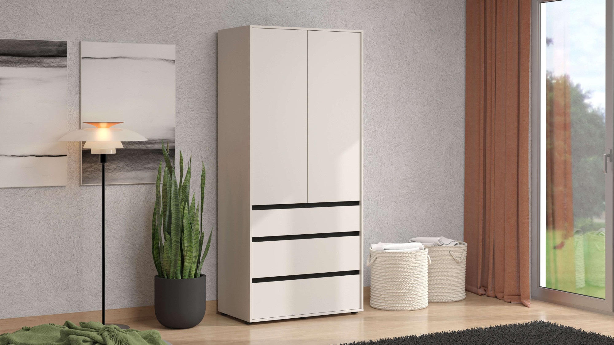 INOSIGN Kleiderschrank »Corbet Schlafzimmerschrank, Drehtürenschrank, Wäsch günstig online kaufen