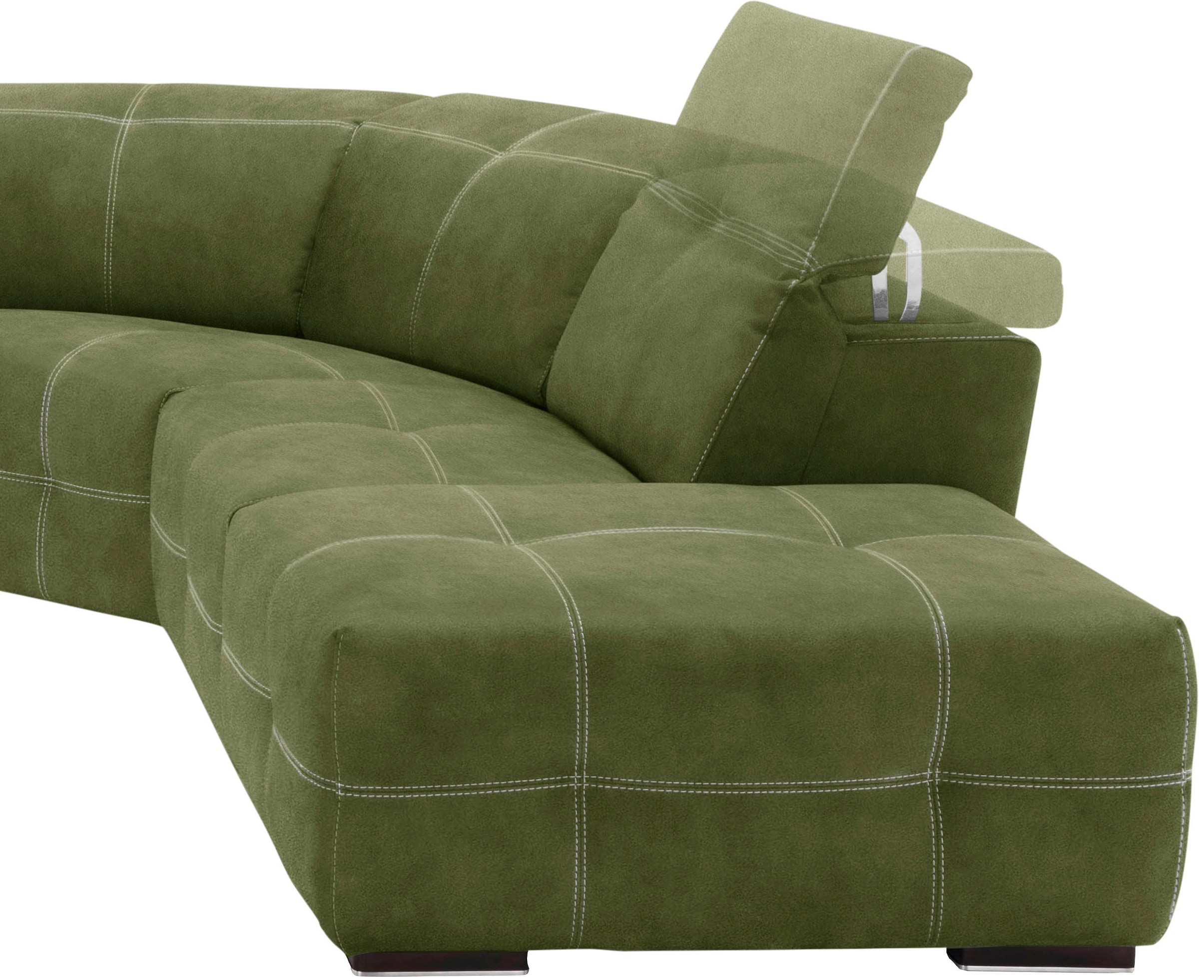 Egoitaliano Ecksofa »Sauvanne, Designsofa der Extraklasse, elegant und bequem«, wahlweise mit elektrischer Relaxfunktion, Kopfteilverstellung