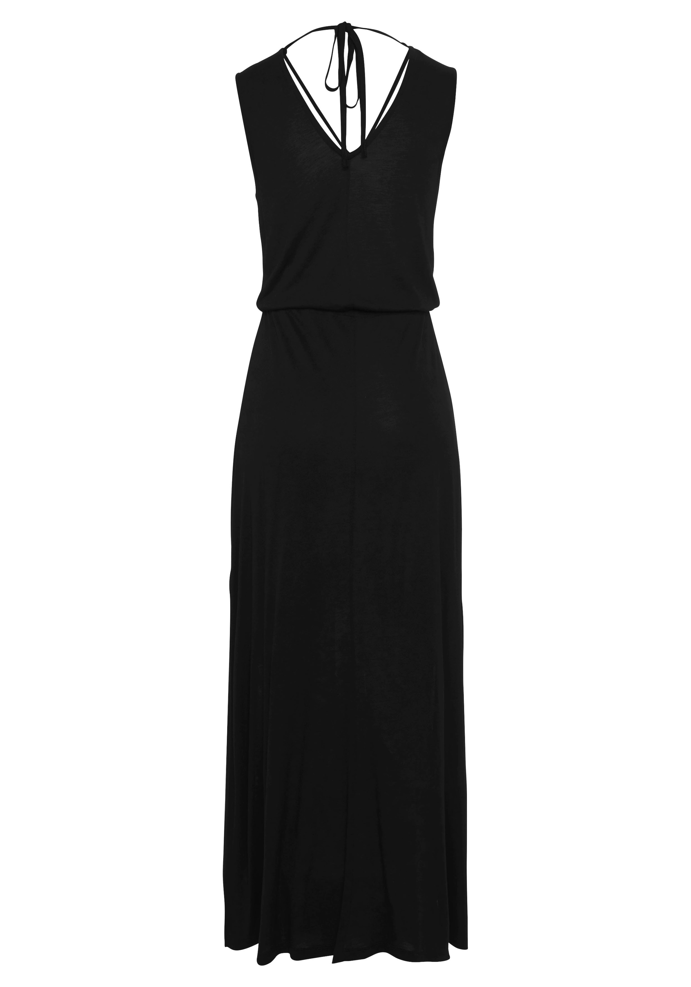 Buffalo Maxikleid, mit Zierbändern und Schlitz, Sommerkleid, Strandkleid