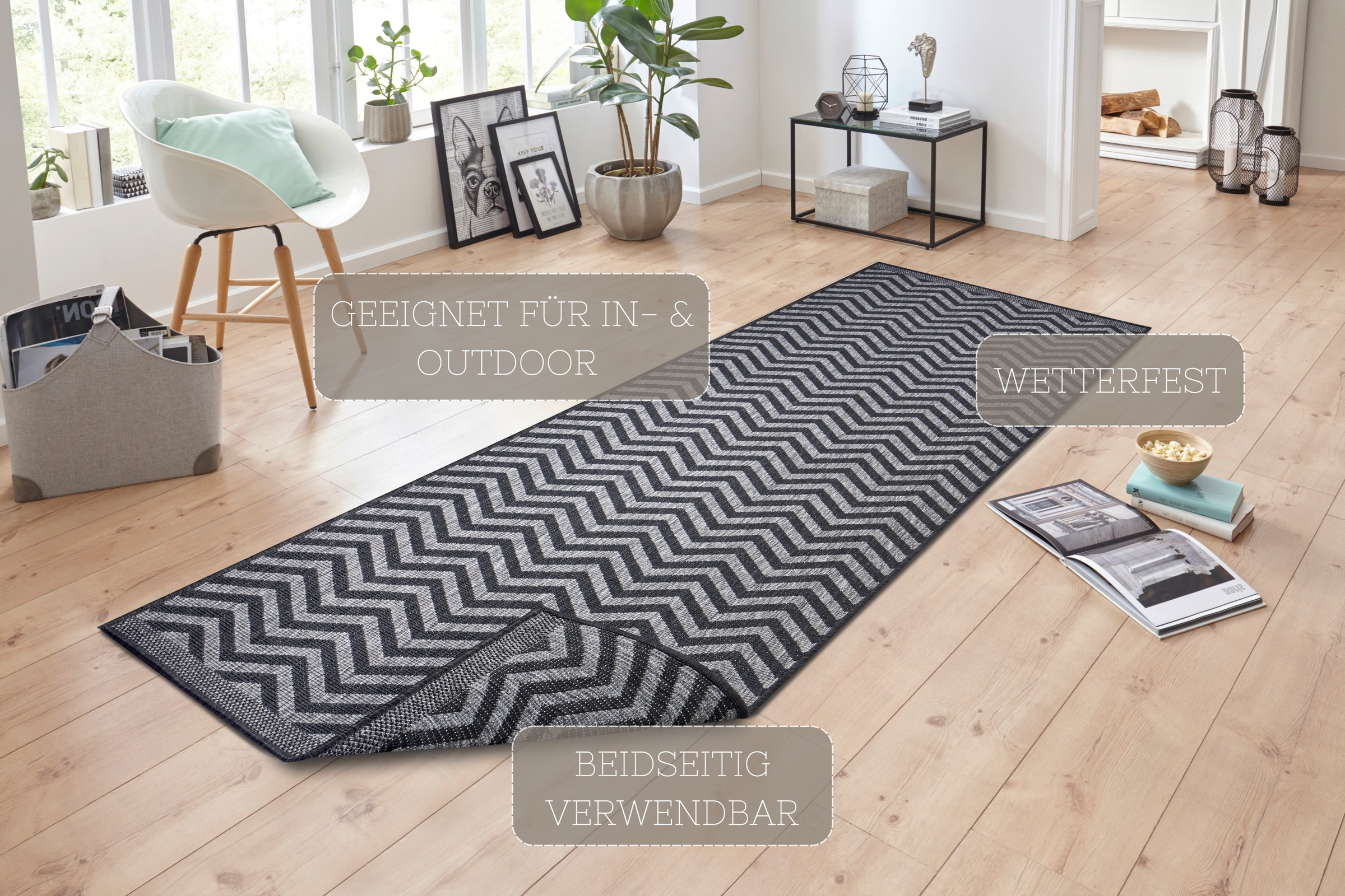 NORTHRUGS Teppich »Palma Wendeteppich«, rechteckig, 5 mm Höhe, In-& Outdoor günstig online kaufen