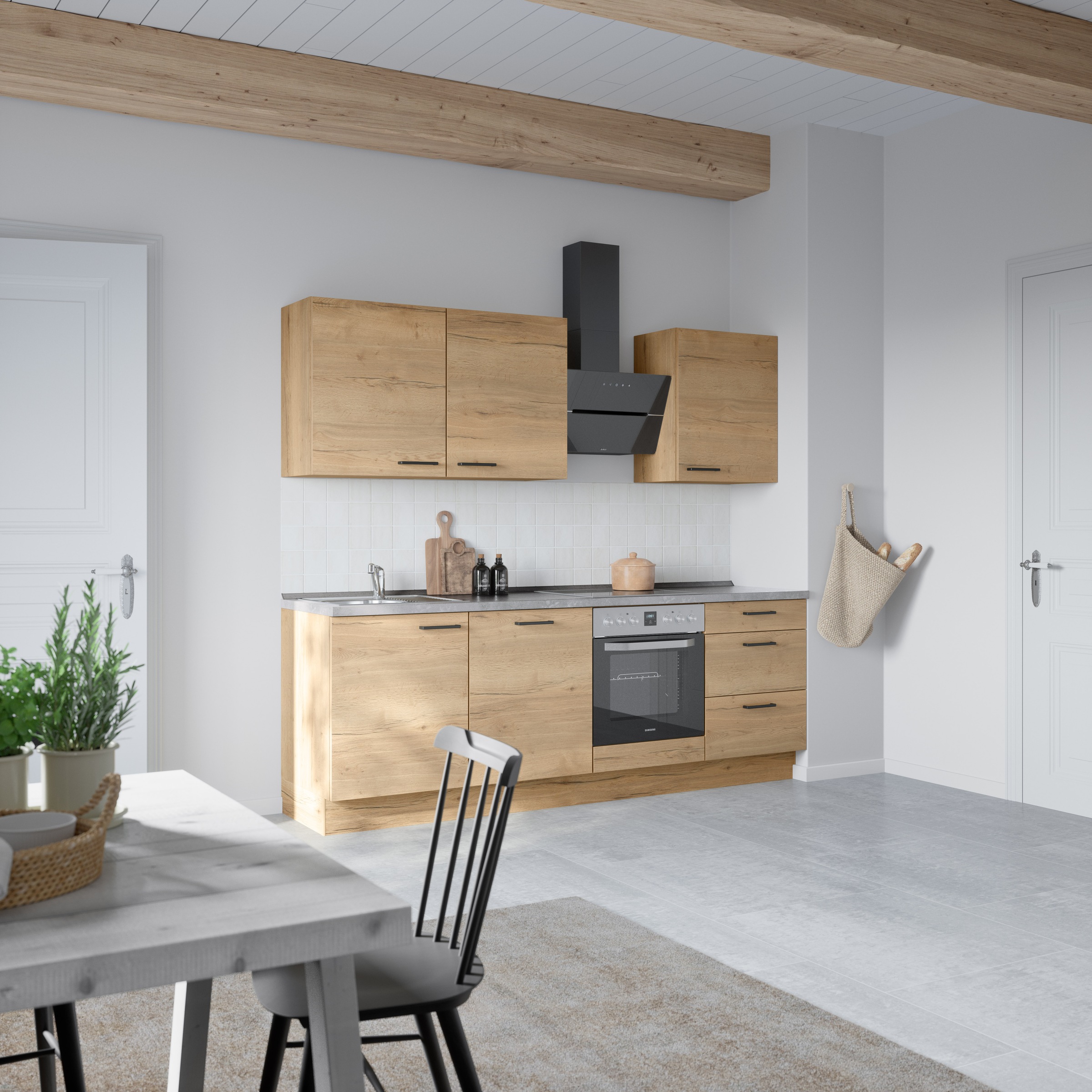 nobilia® Küchenzeile »"Structura II"«, vormontiert, Ausrichtung wählbar, Breite 240 cm, wahlw. mit E-Geräten