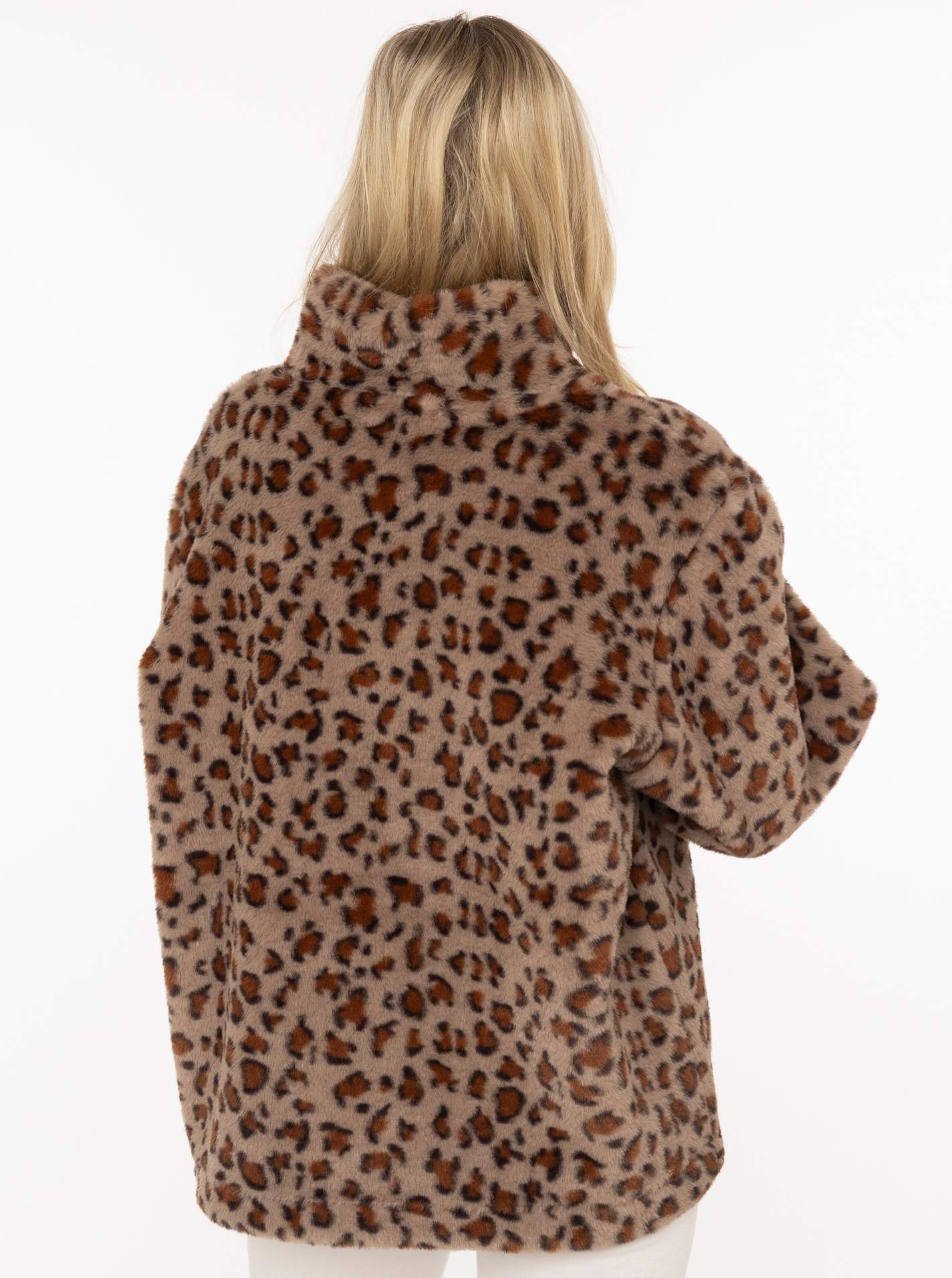 Zwillingsherz Troyer »Fake Fur Troyer Cozy Leo« mit Stehkragen, Reißverschluß, flauschiges Material, Leo-Allover