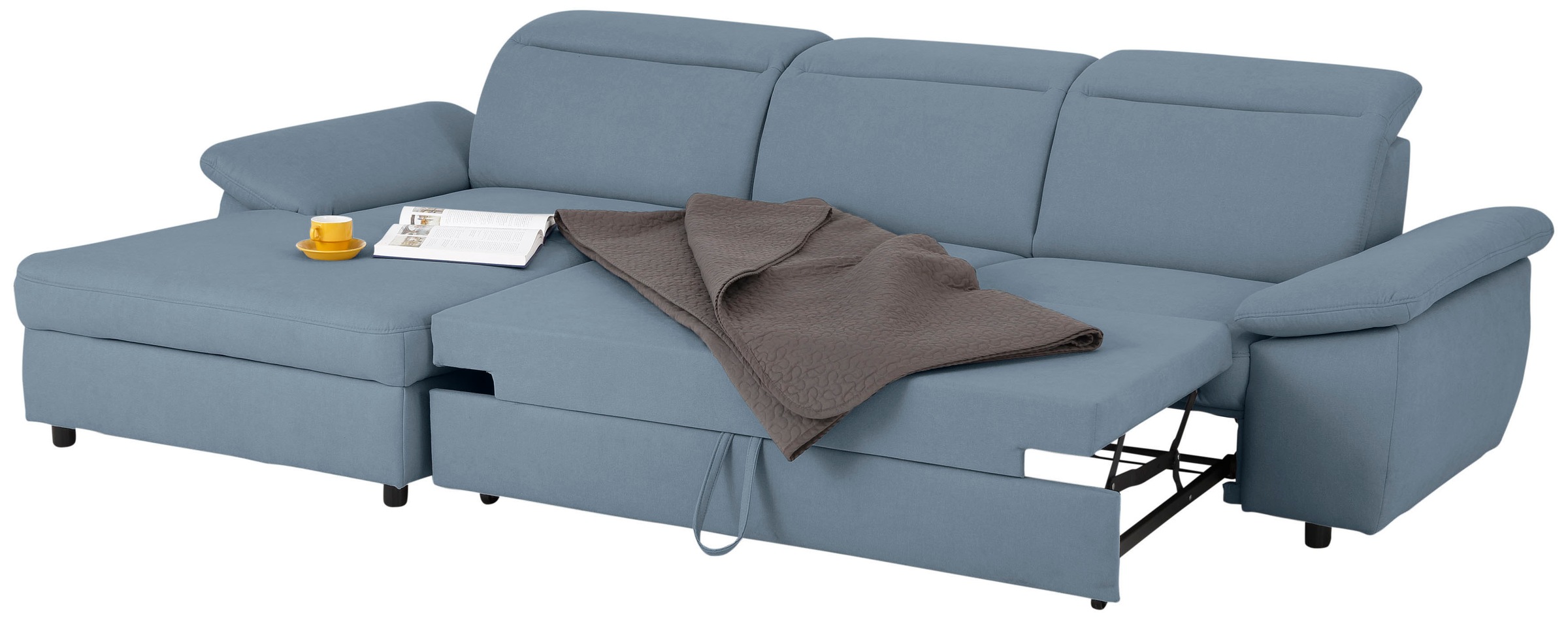 Home affaire Ecksofa »Mauritius L-Form«, mit Kopfteil- und Armlehnverstellung, mit Bettfunktion und Bettkasten