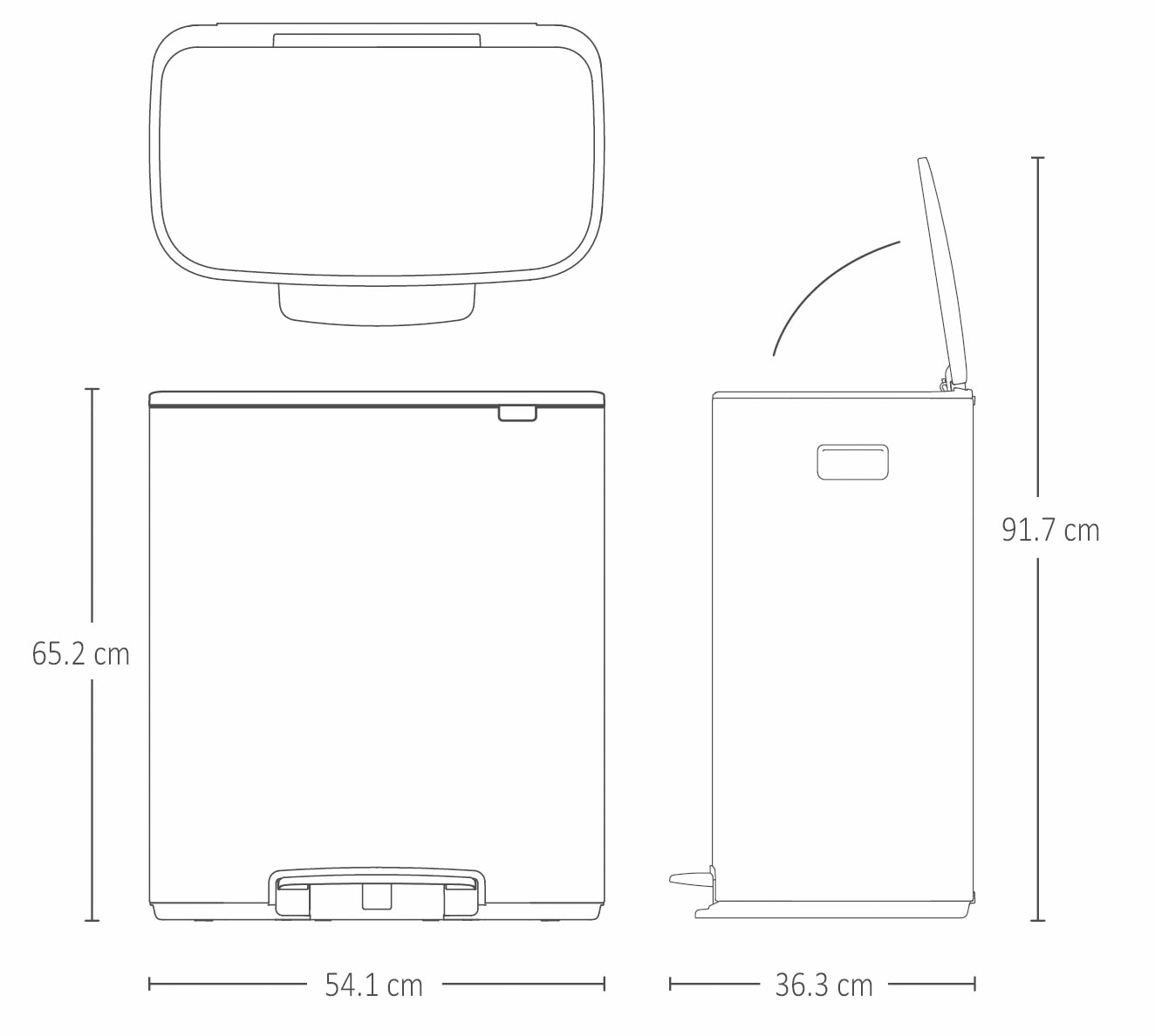 Brabantia Mülleimer »Bo Treteimer, 2 x 30L«, sanft schließender Deckel, mit leichter Pedalbedienung