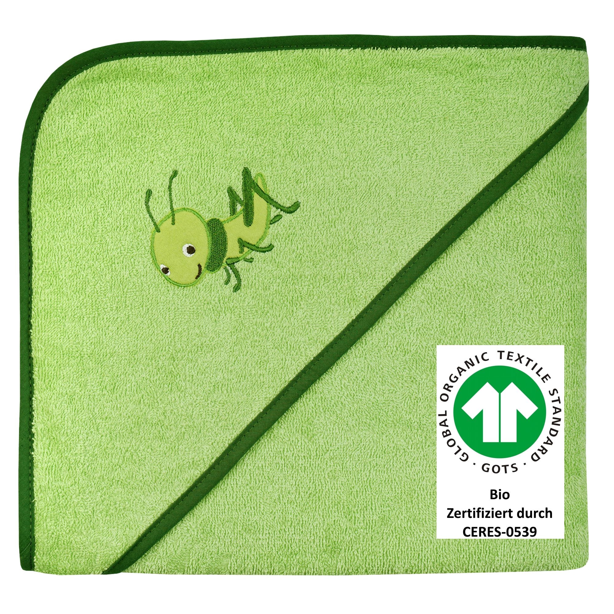 Wörner Kapuzenhandtuch »Grashüpfer 100/100«, (1 St.), Biobaumwolle, mit Kap günstig online kaufen