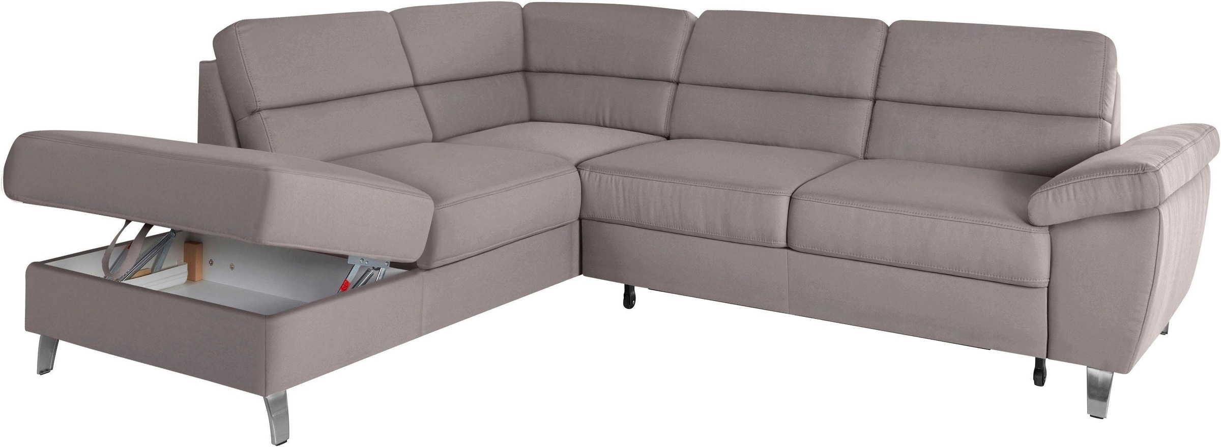 sit&more Ecksofa »Sorano L-Form«, wahlweise mit Bettfunktion und Bettkasten