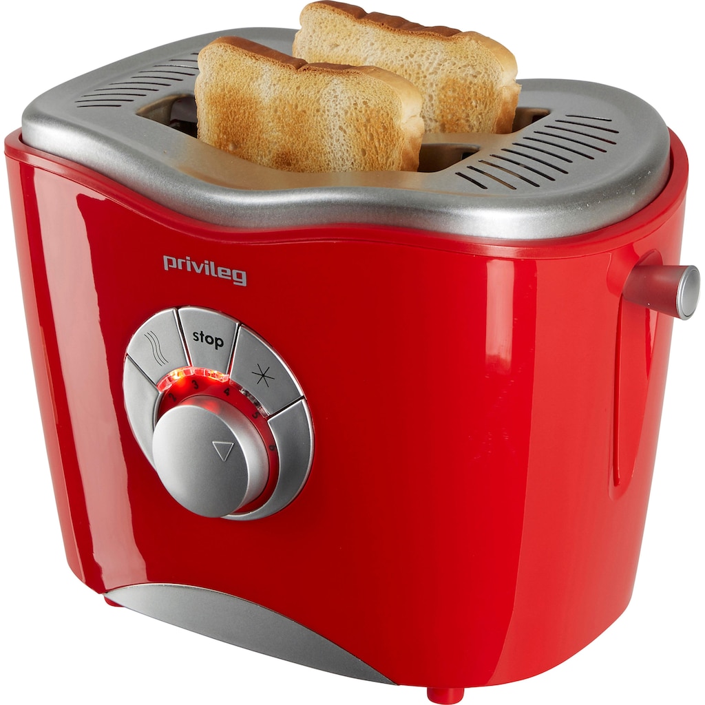 Privileg Toaster »747566«, 2 kurze Schlitze, für 2 Scheiben, 860 W, rot