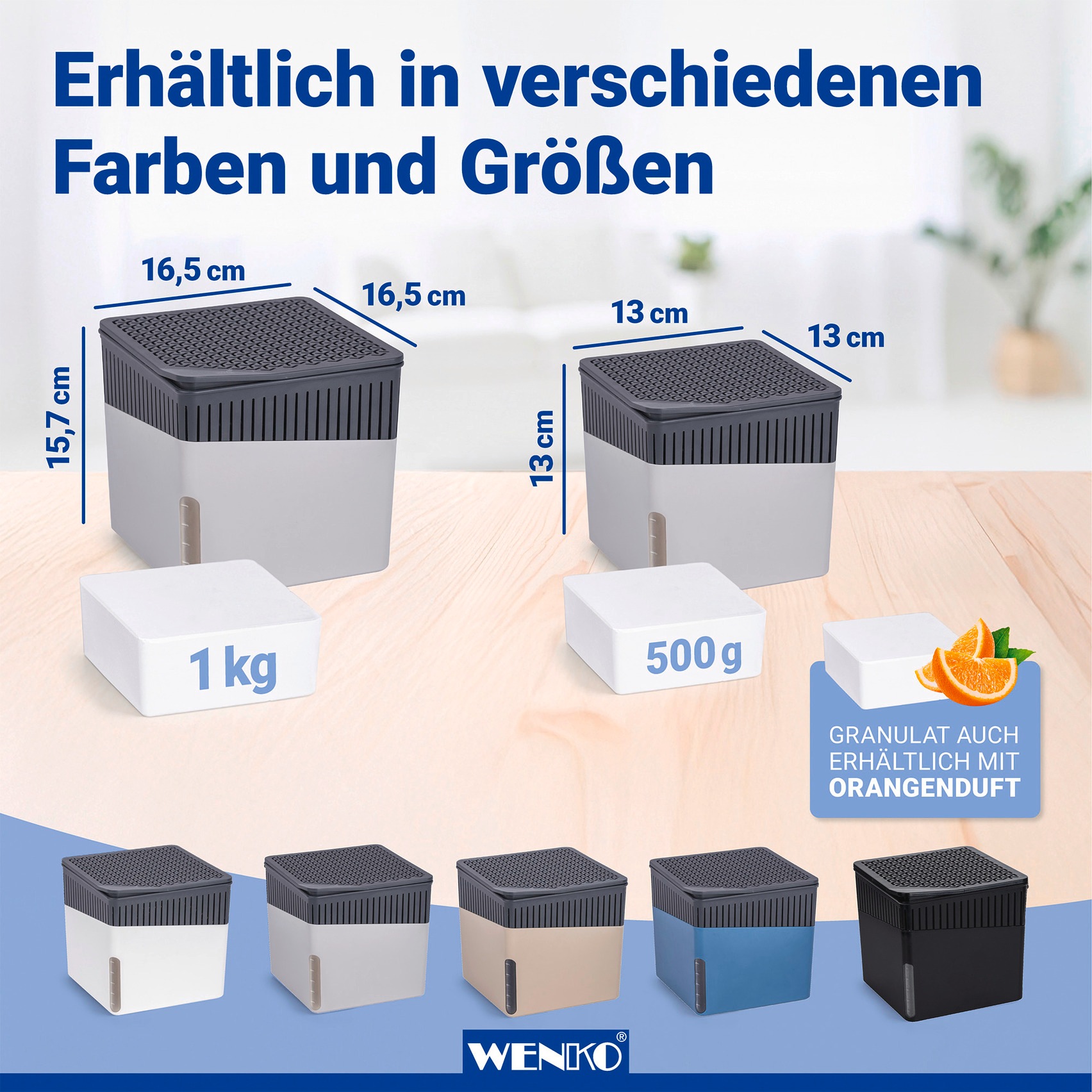WENKO Luftentfeuchter »Cube« für 80 m³ Räume mit 2 x 1000 g Entfeuchter-Blöcken, für Räume bis 80 m³