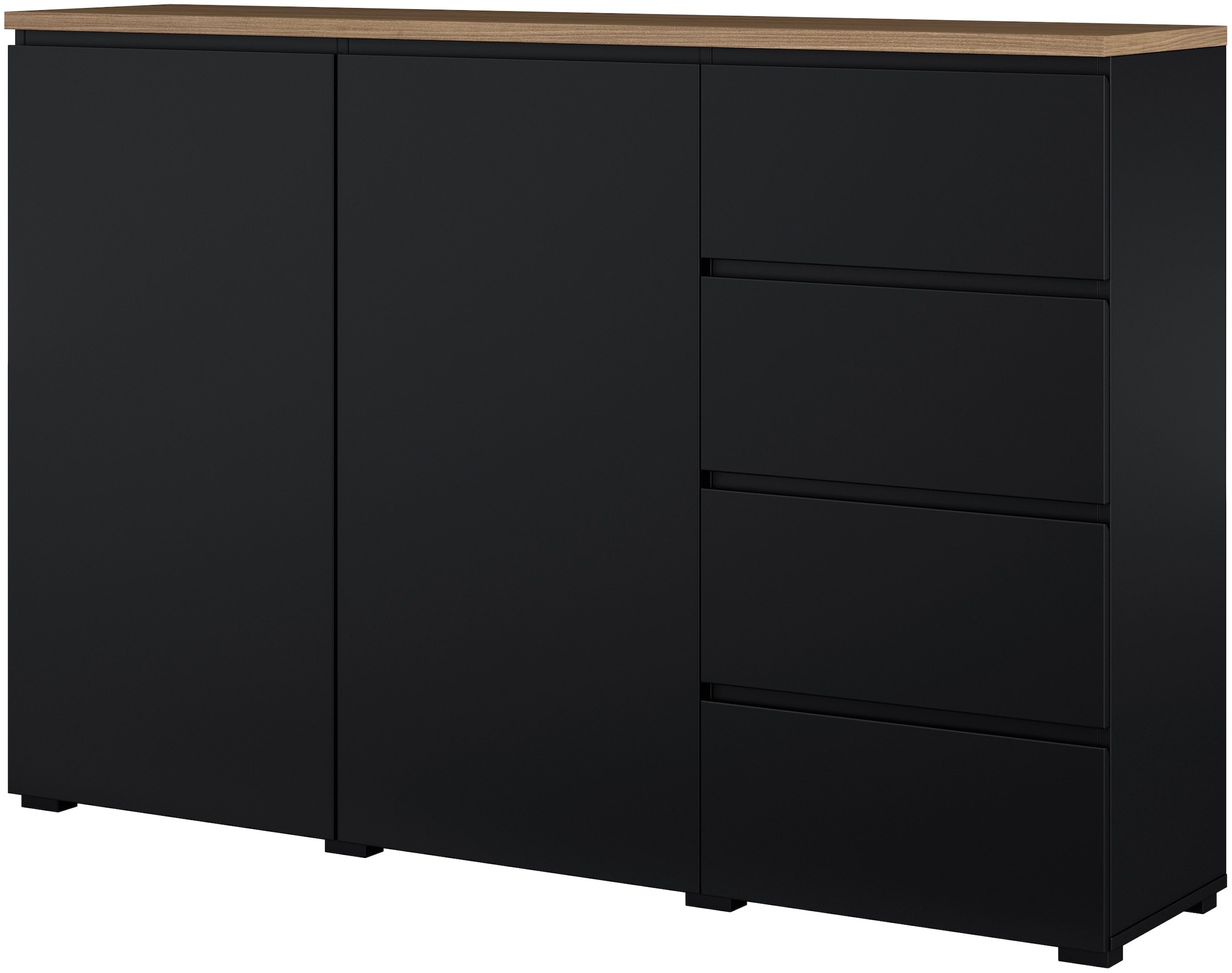 OTTO home Highboard »Modo, Breite 150 cm, moderne grifflose Kommode 2Türen/4 SK« Schubladenkommode mit viel Stauraum, Einlegeböden verstellbar