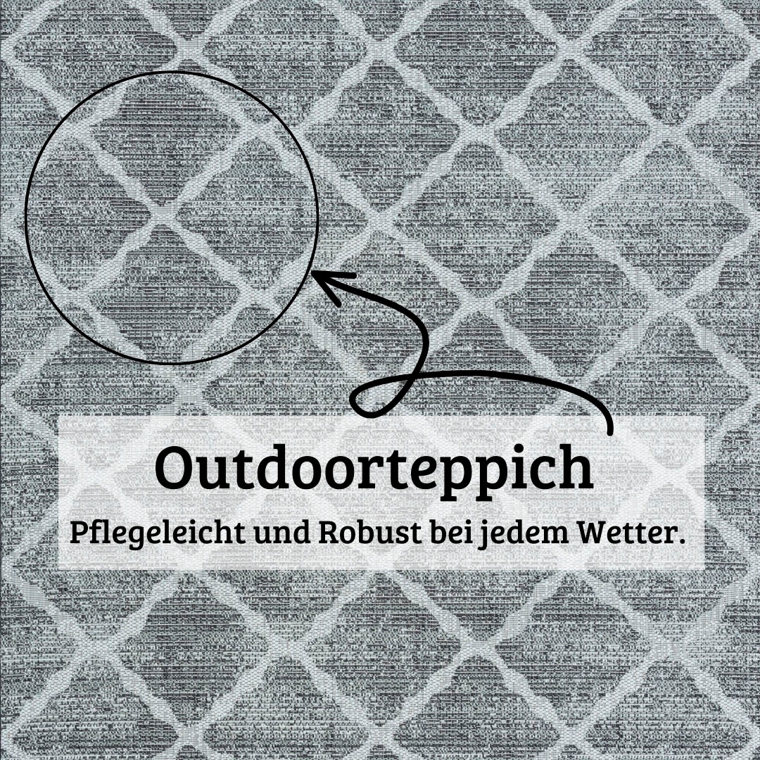 my home Teppich »Veyla Lagerräumung«, rechteckig, 8 mm Höhe, Rauten Muster, In- und Outdoor geeignet, Terrasse & Balkon