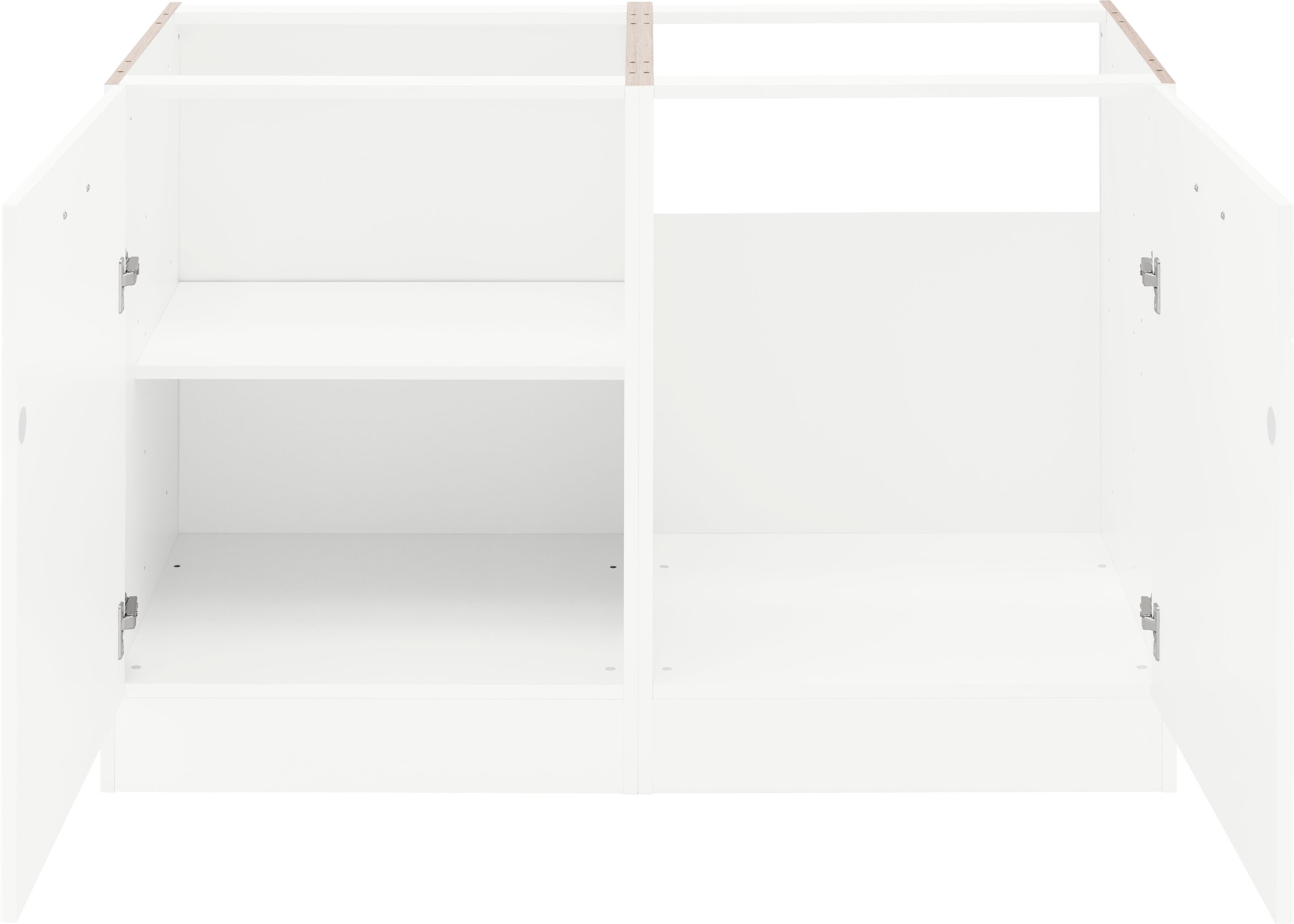 KOCHSTATION Spülenschrank »KS-Tinnum«, 120 cm breit, MDF-Fronten, Metallgriffe, inklusive Einbauspüle