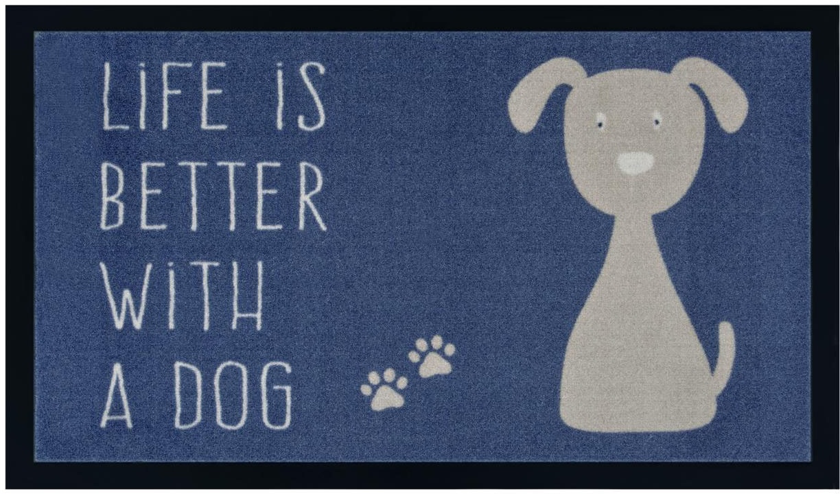 my home Fußmatte »Hund, Türmatte«, rechteckig, 5 mm Höhe, Rutschfest, Tiermotiv, Dog, mit Spruch, Robust, Pflegeleicht