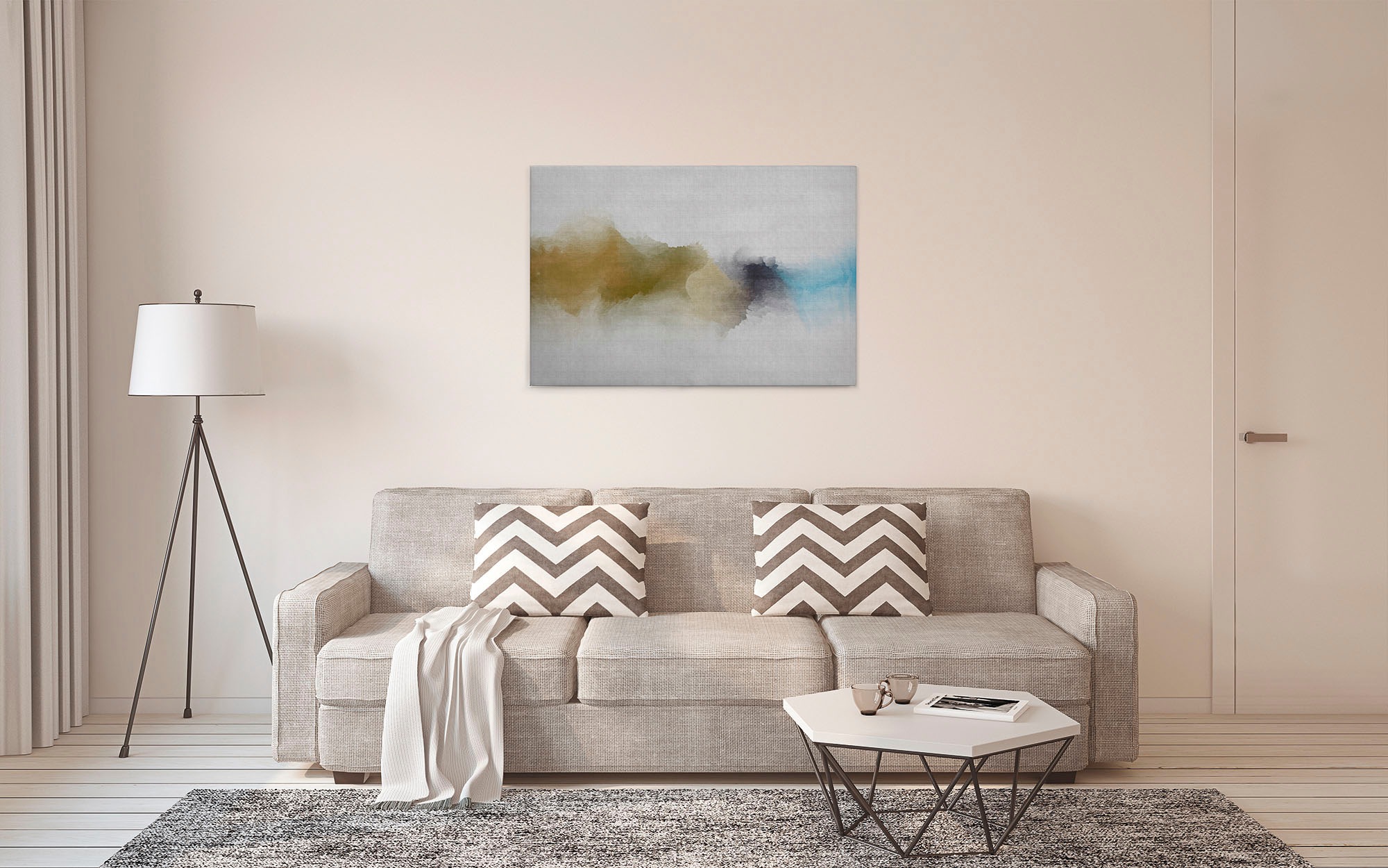 A.S. Création Leinwandbild »daydream 3«, Kunst-Abstrakt-Kinder, (1 St.), Keilrahmen Bild Farben Grau Bunt Leinwand-Bild Wohnzimmer modern Wand