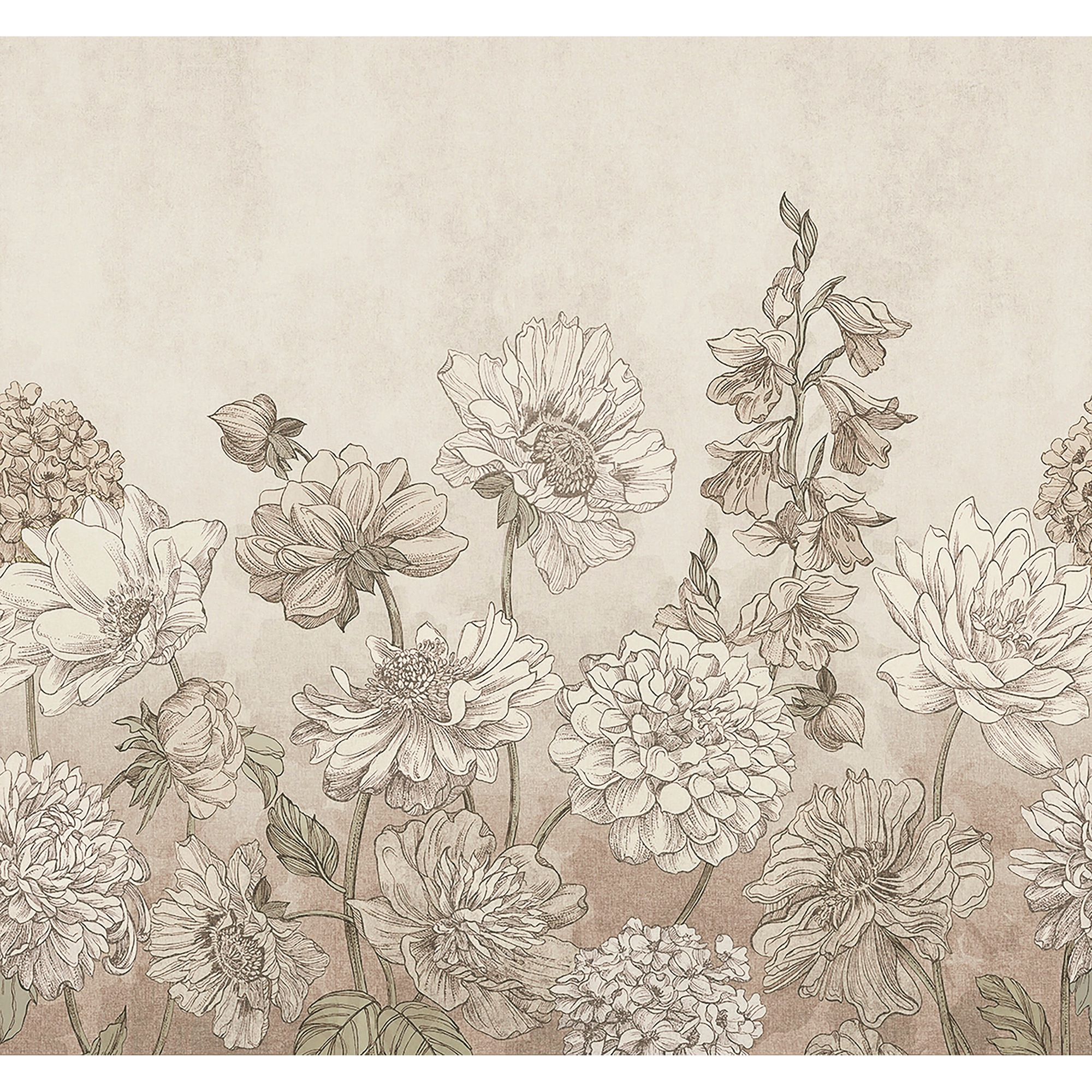 Art for the home Fototapete »Gedämpfte Blumenmuster«, geblümt, Design Tapet günstig online kaufen