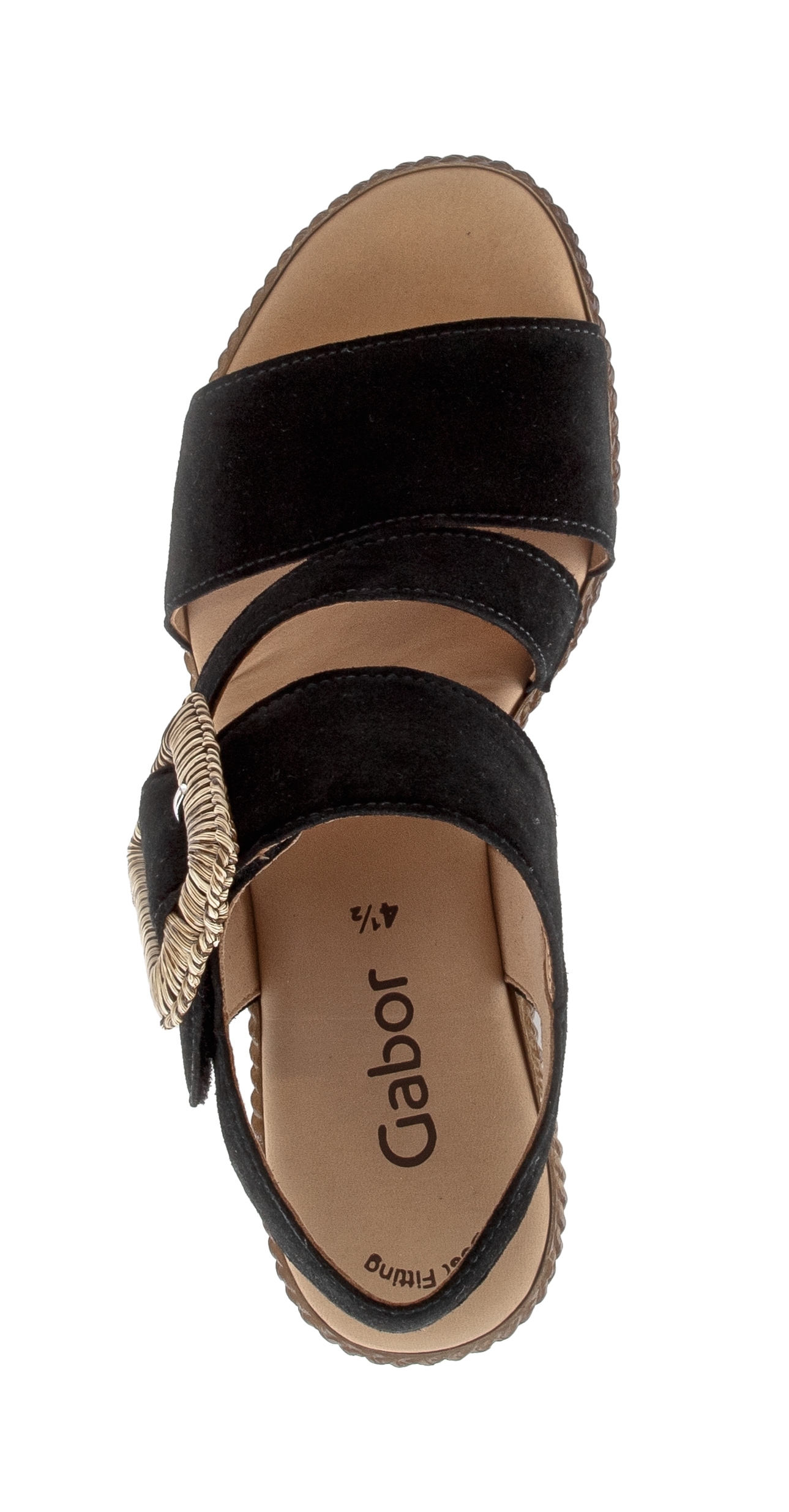 Gabor Keilsandalette  , Sommerschuh, Riemchensandale mit auffälliger Zierschnalle