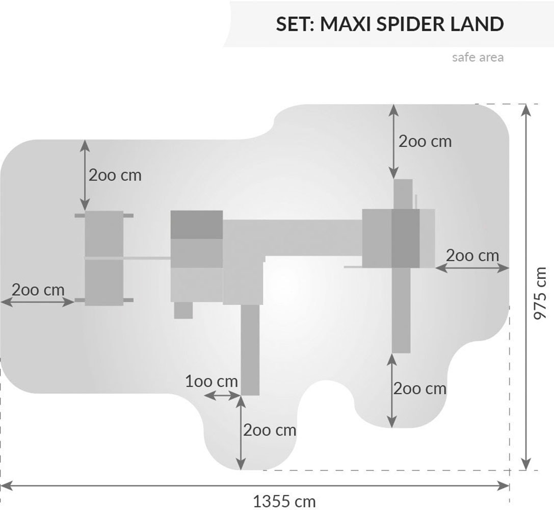 FUNGOO Spielturm »MAXI SET SPIDER LAND«, mit Schaukel & Rutsche, Klettererweiterung
