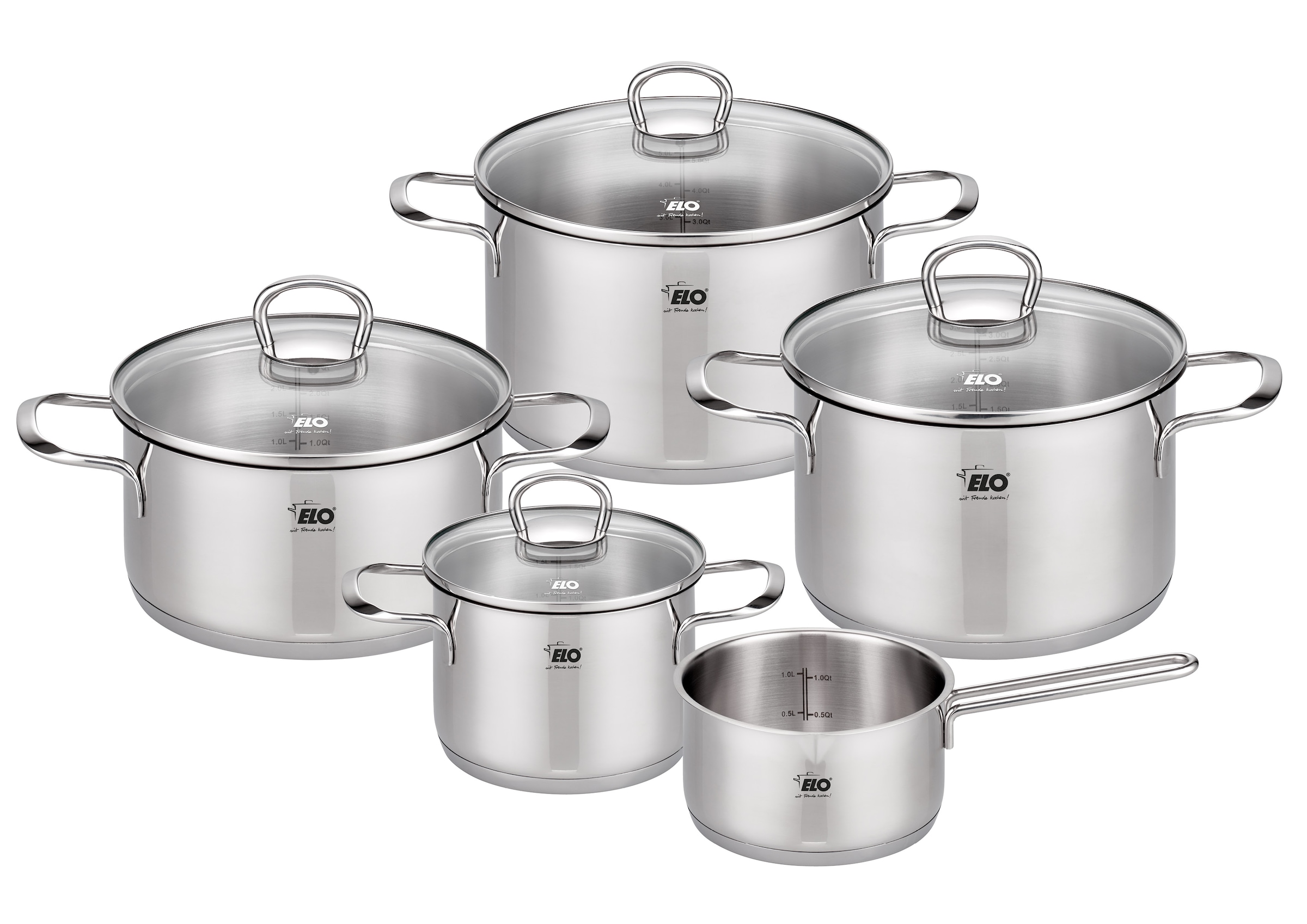 Elo Topf-Set »Jaspis« Edelstahl 18/8 Set, Bratentopf Ø 16/20cm, Fleischtopf günstig online kaufen