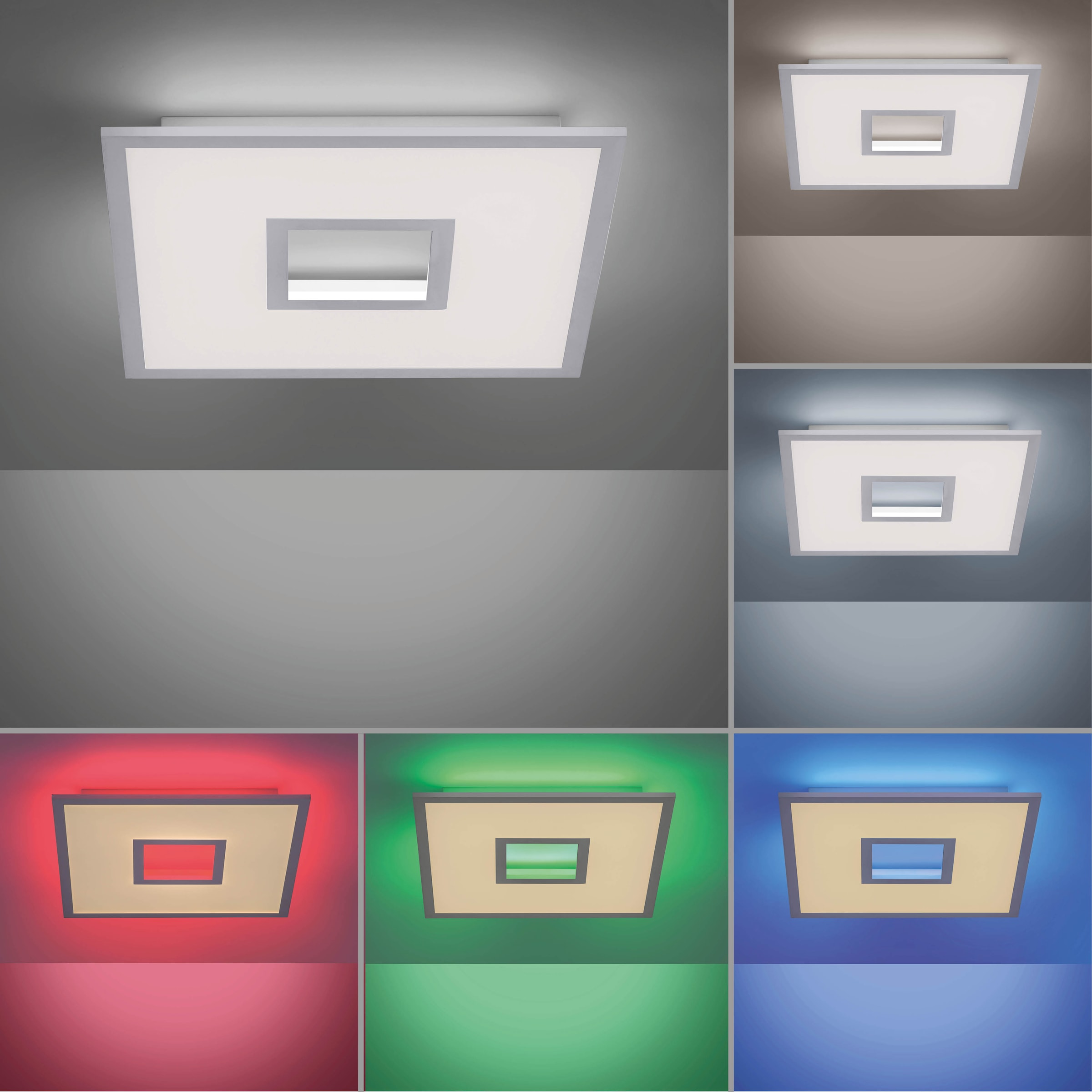 JUST LIGHT LED Deckenleuchte »RECESS« LED-Board 1 Stk. warmweiß - kaltweiß dimmbar über Fernbedienung