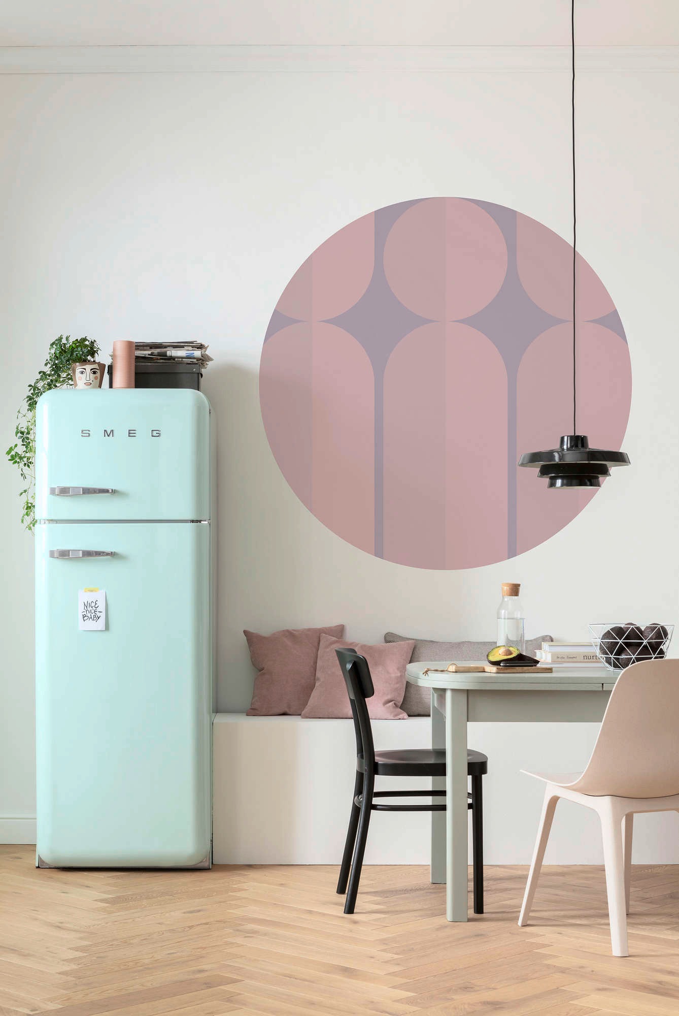 Komar Vliestapete »Vlies selbstklebend - Bauhaus Fusion - Größe 125 x 125 cm«, bedruckt, Wohnzimmer, Schlafzimmer