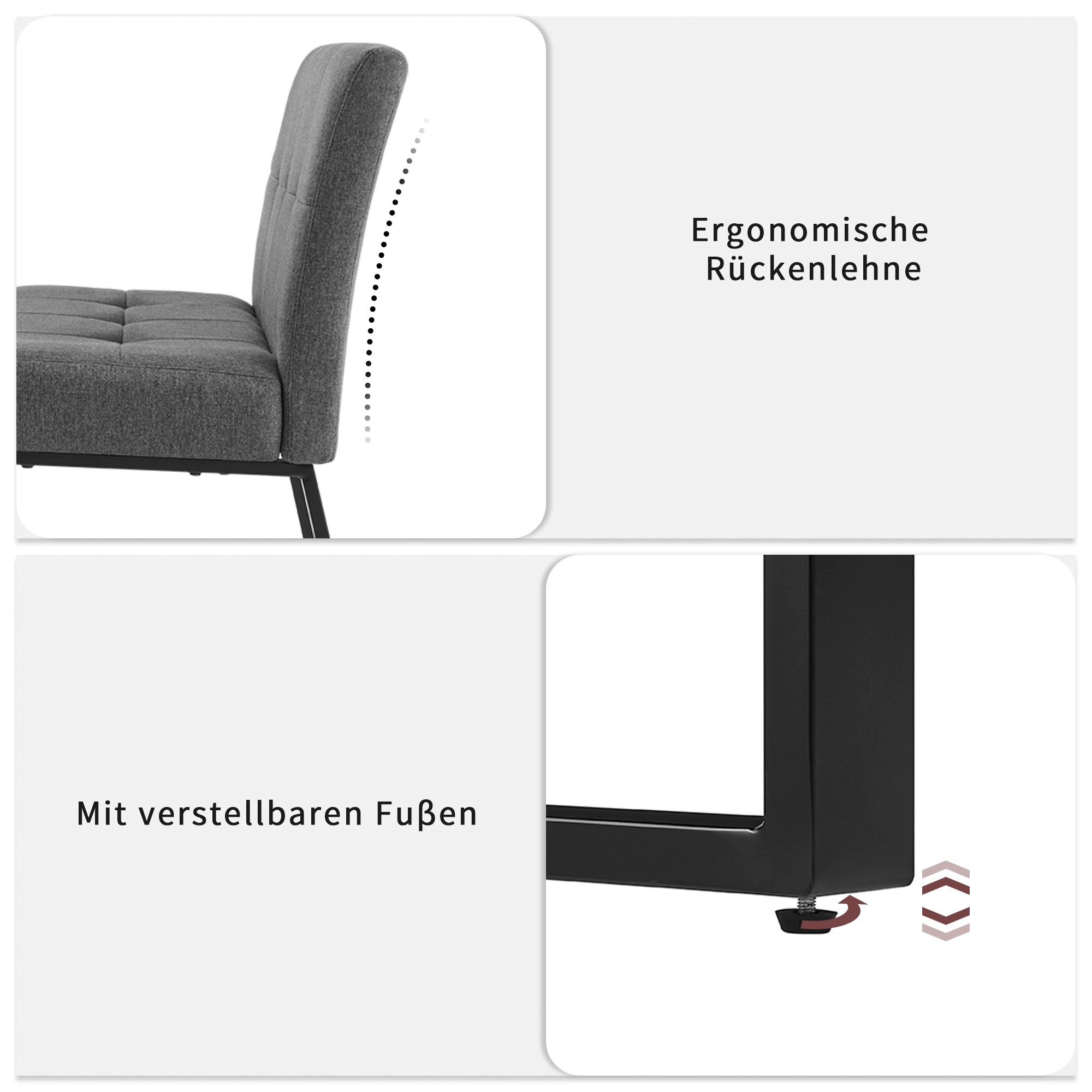 OTTO home Essgruppe »Geranie« Set, 4 tlg. in Eichenoptik mit schwarzem Säulengestell