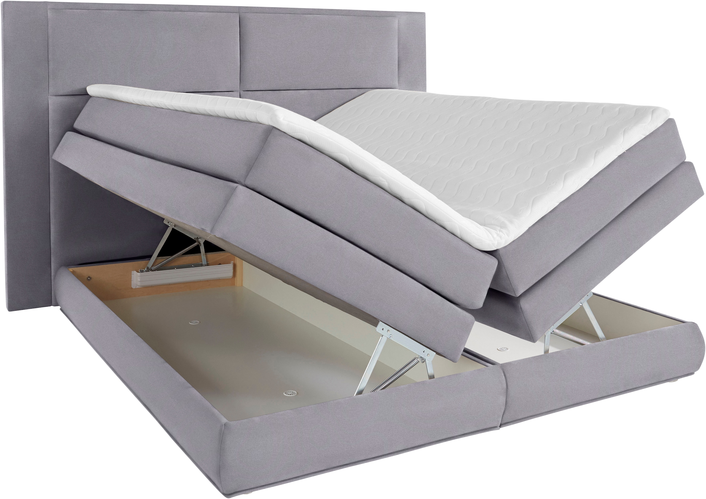 COLLECTION AB Boxspringbett »Copenhagen«, inklusive Bettkasten, Topper, wahlweise mit LED-Beleuchtung