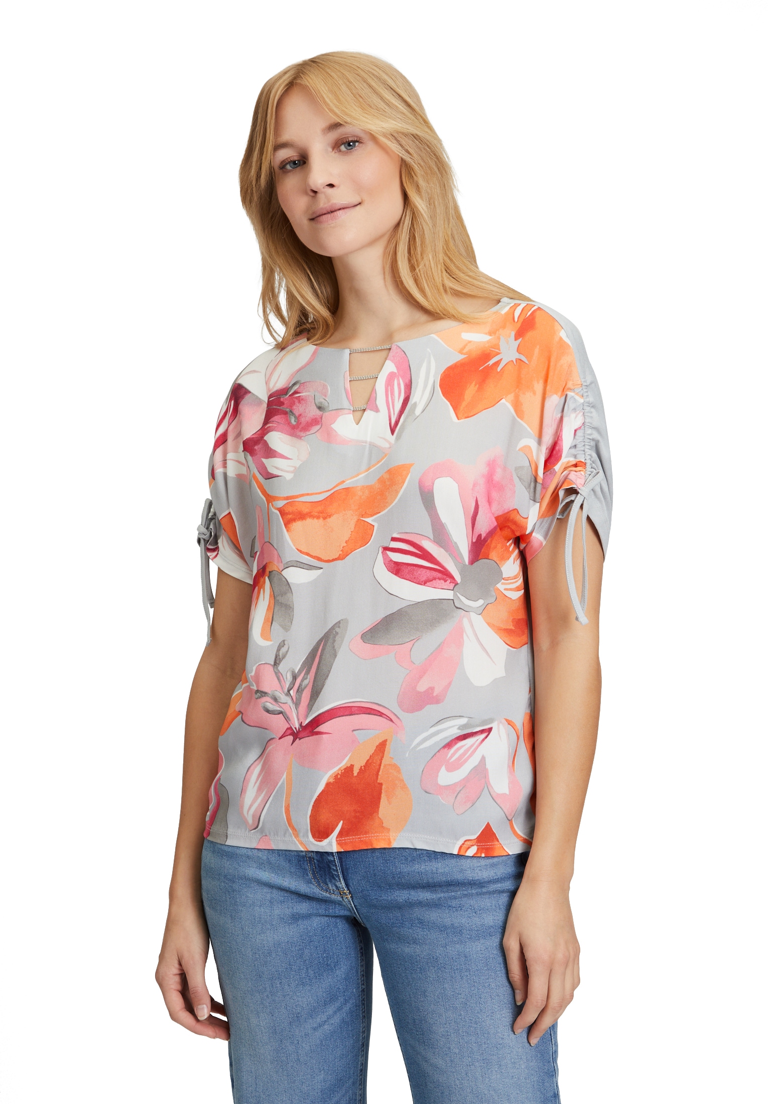 Kurzarmshirt »Betty Barclay Oversize-Shirt mit Aufdruck«, Raffung