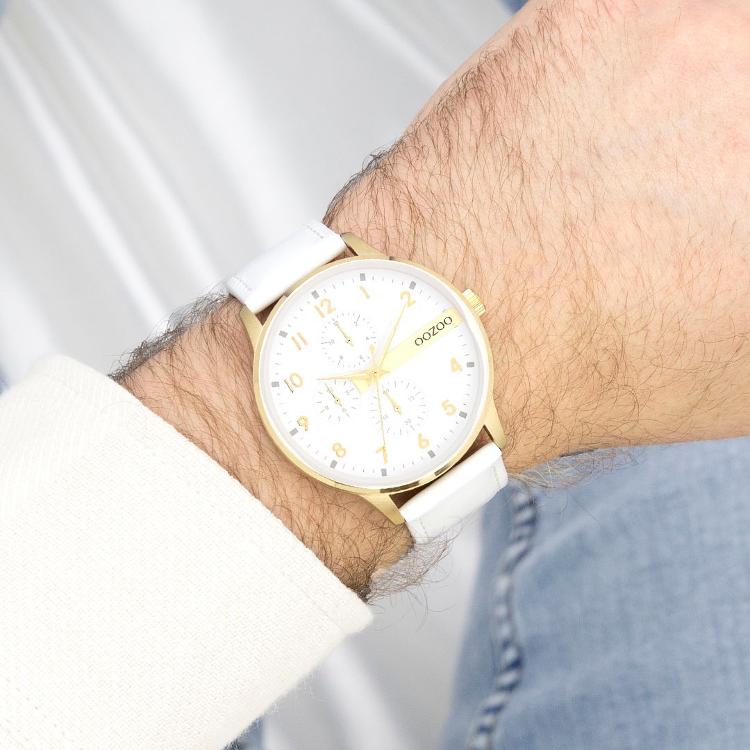 OOZOO Quarzuhr Armbanduhr, Herrenuhr, Lederarmband