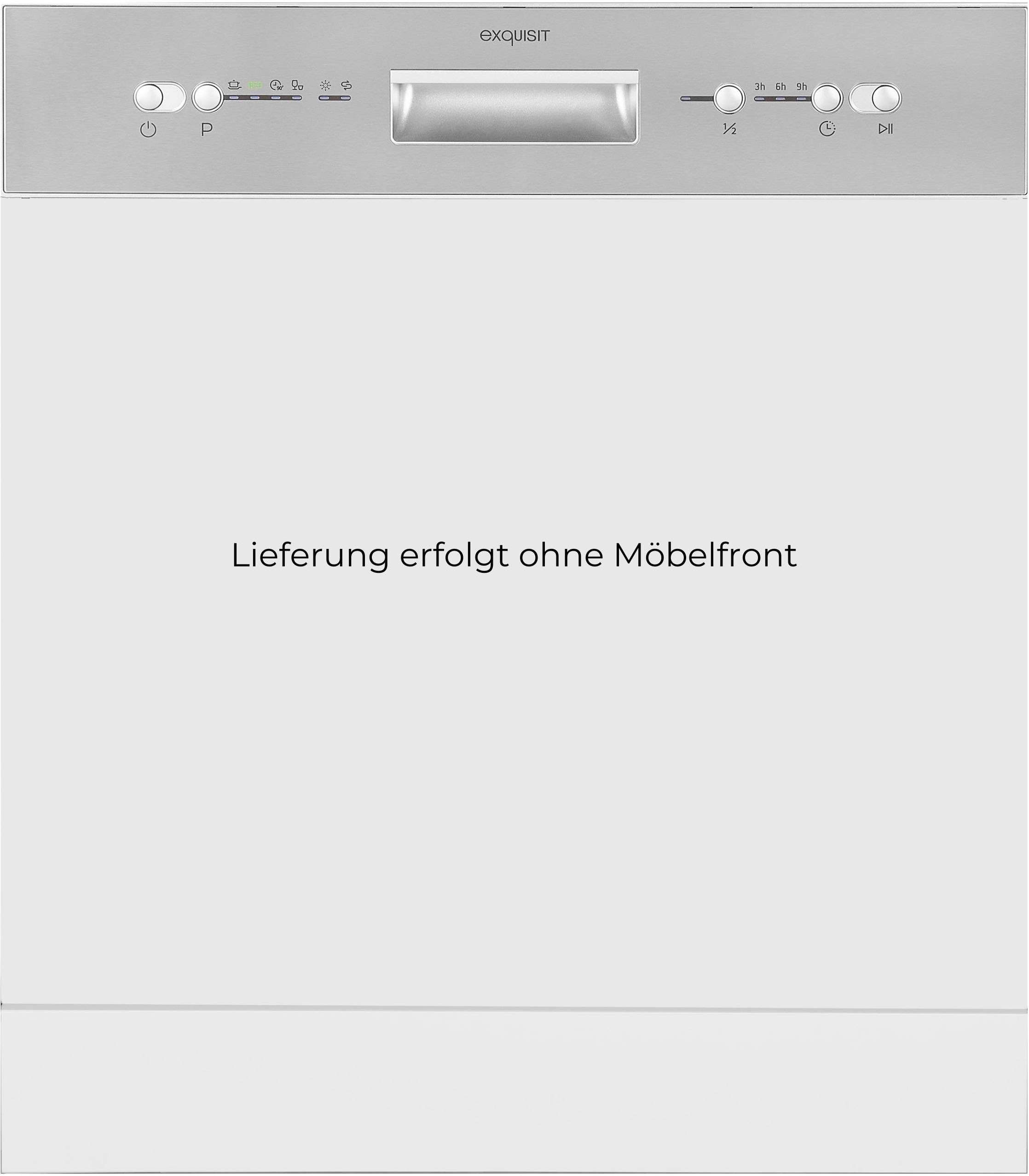 exquisit teilintegrierbarer Geschirrspüler »EGSP6012-EB-030E inox«, 12 Maßgedecke
