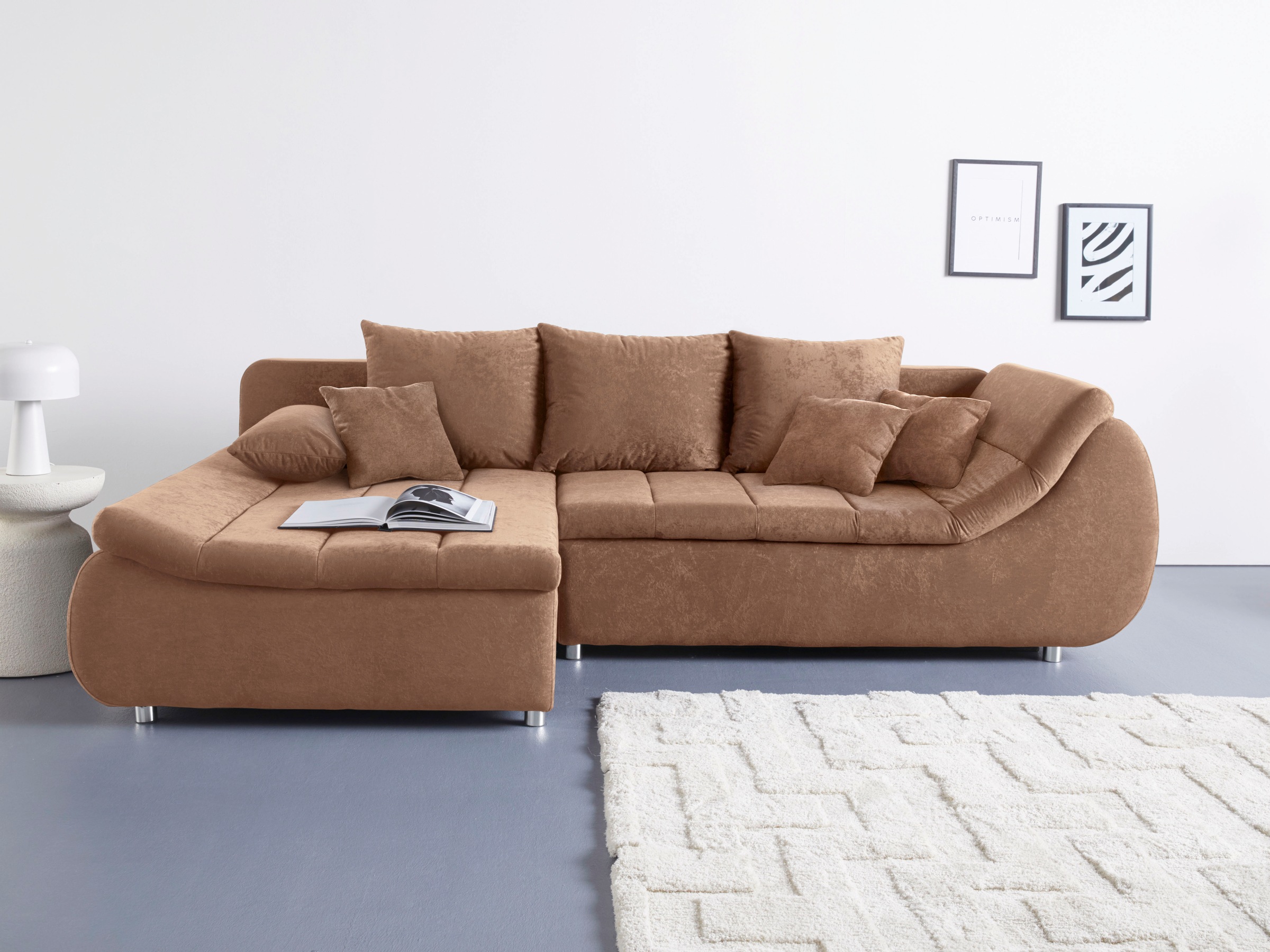Home affaire Ecksofa »Imola, elegant und modern, aktuelle Steppung im Sitz, günstig online kaufen