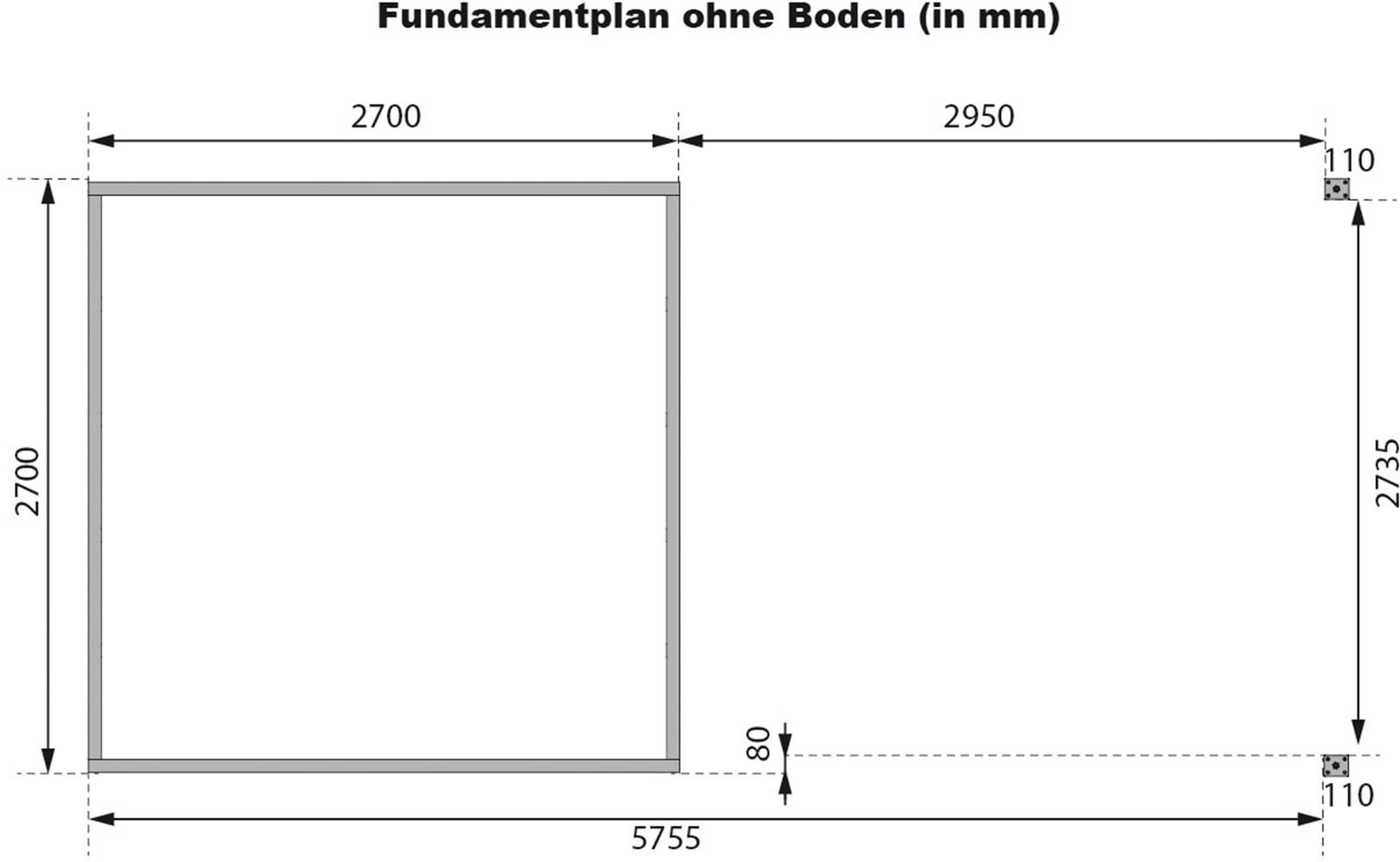 Karibu Gartenhaus »"Plutino A" SET, Anbaudach 3m breit«, naturbelassen-weiß, -staubgrau oder -anthrazit