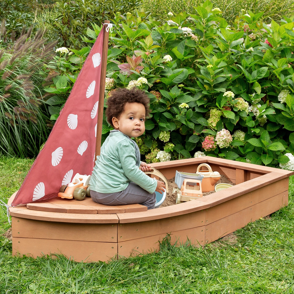 MUDDY BUDDY® Sandkasten »Seashell Diver«, Sandkasten, kakaobraun; FSC® - schützt Wald - weltweit