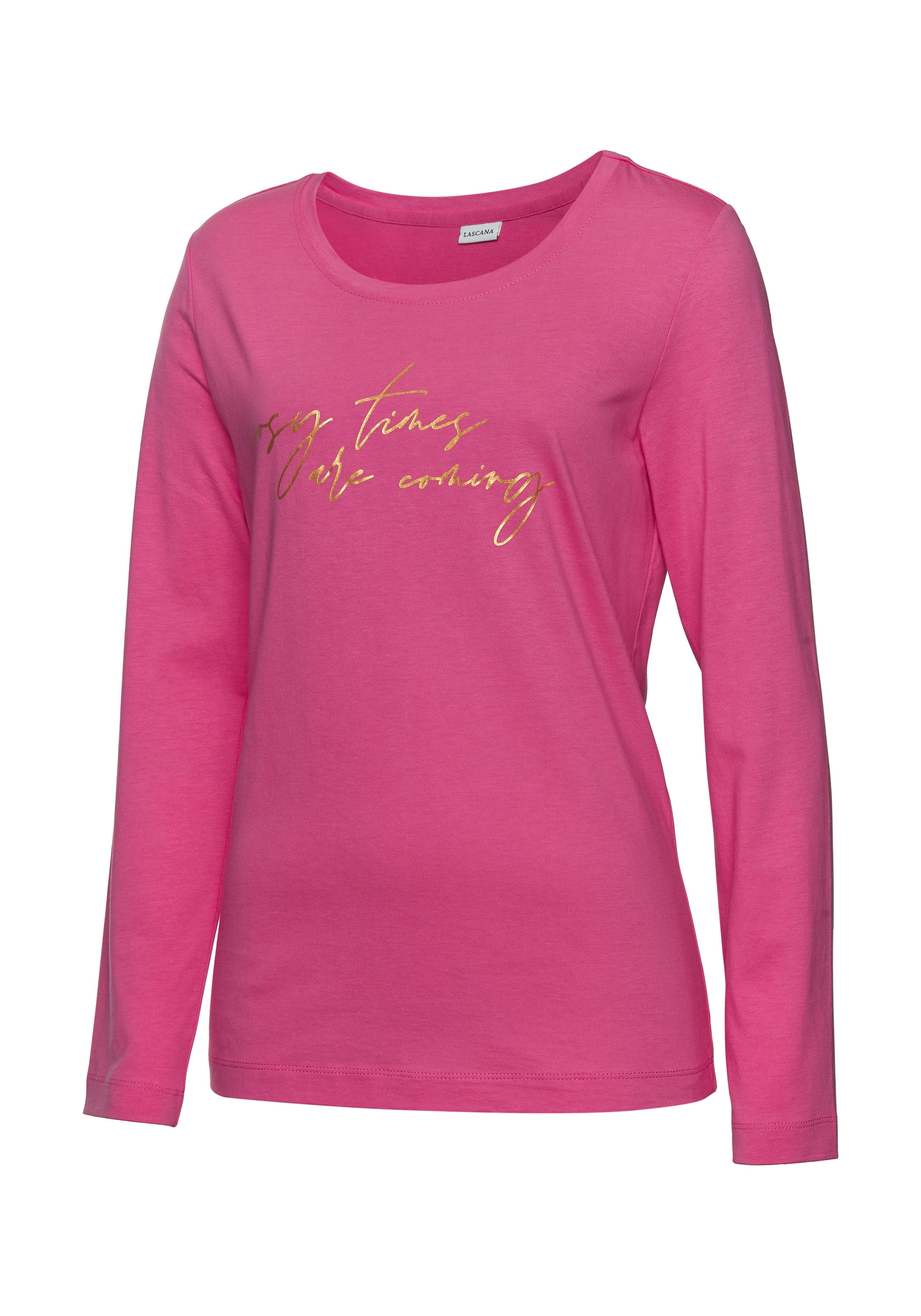 LASCANA Pyjamaoberteil, mit Folienprint