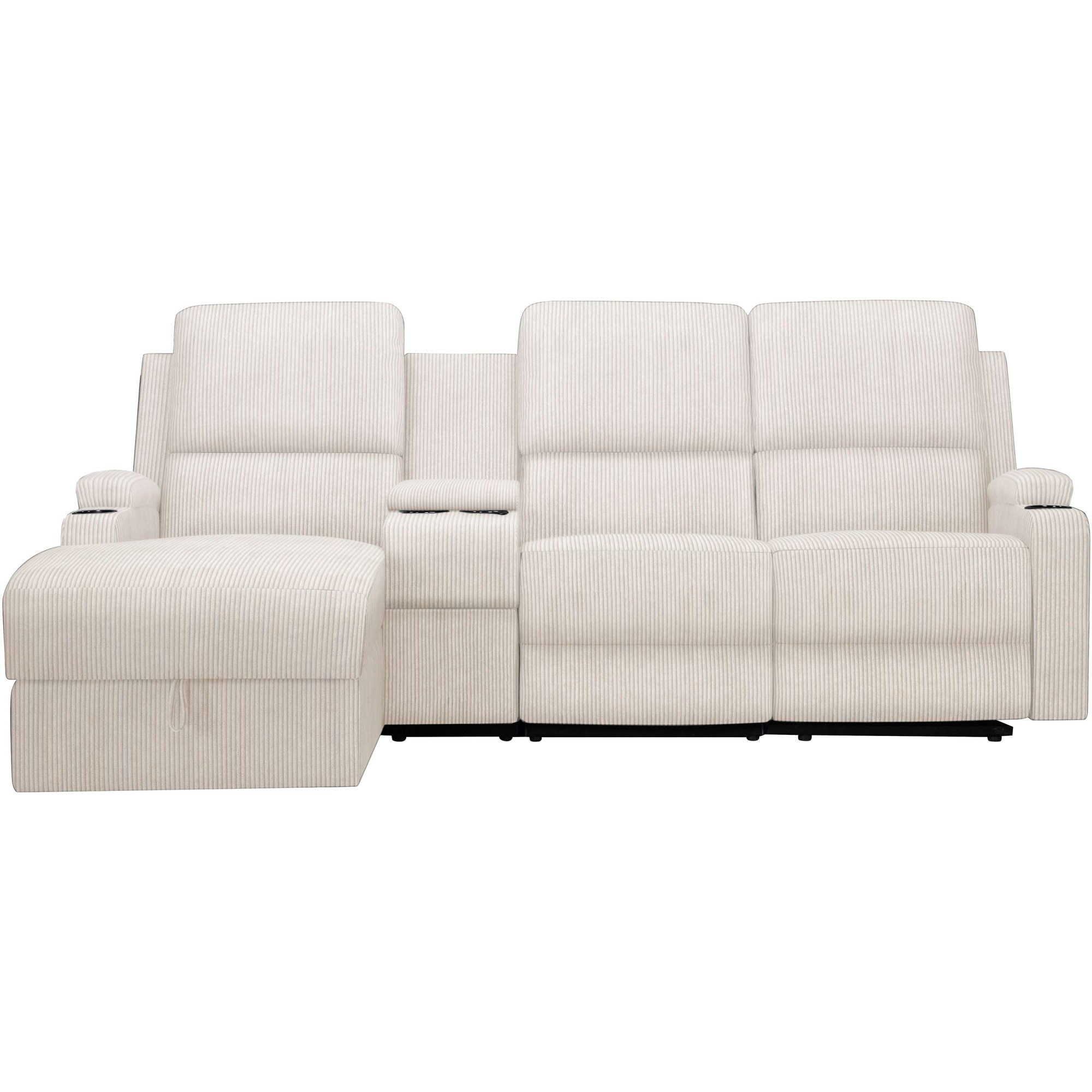 Home affaire Ecksofa »NAPORI Multimediasofa, 3er Kinosessel XXL, L-Form, Cord«, Kinosofa mit Relaxfunktion, Getränkehalter, Staufach und Staukasten