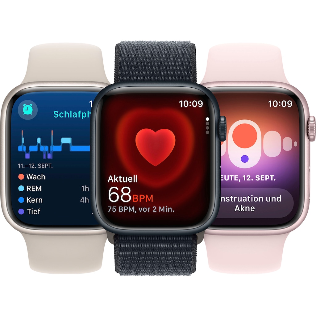 Apple Smartwatch »Watch Series 9 GPS Aluminium 41mm M/L«, (Watch OS 10 Sport Band)