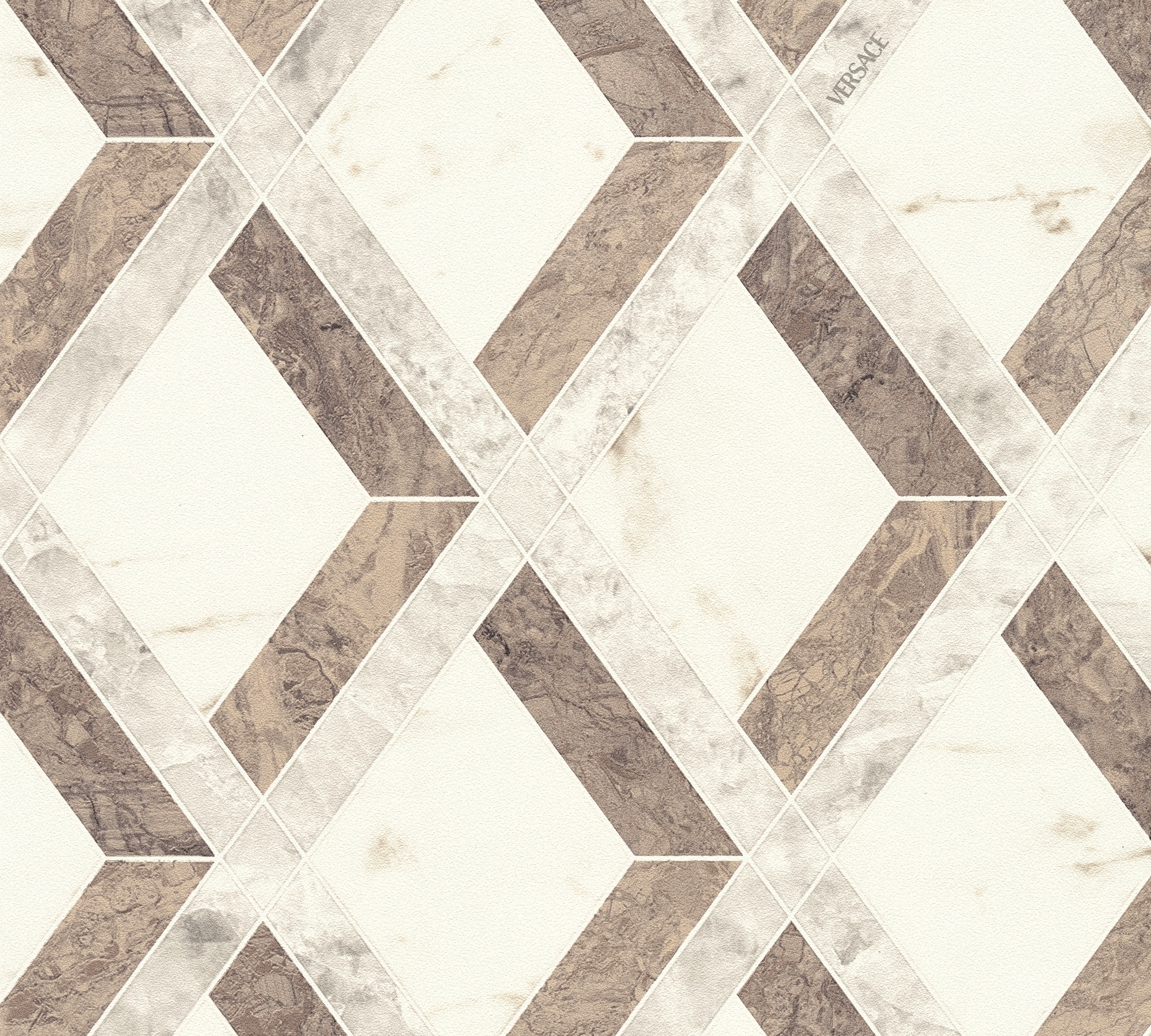 Versace Vliestapete »Versace 6 Tarsia –« 3D-Optik | Barock | Motiv geprägt Modernes Rautendesign in Marmoroptik mit strukturierter Oberfläche
