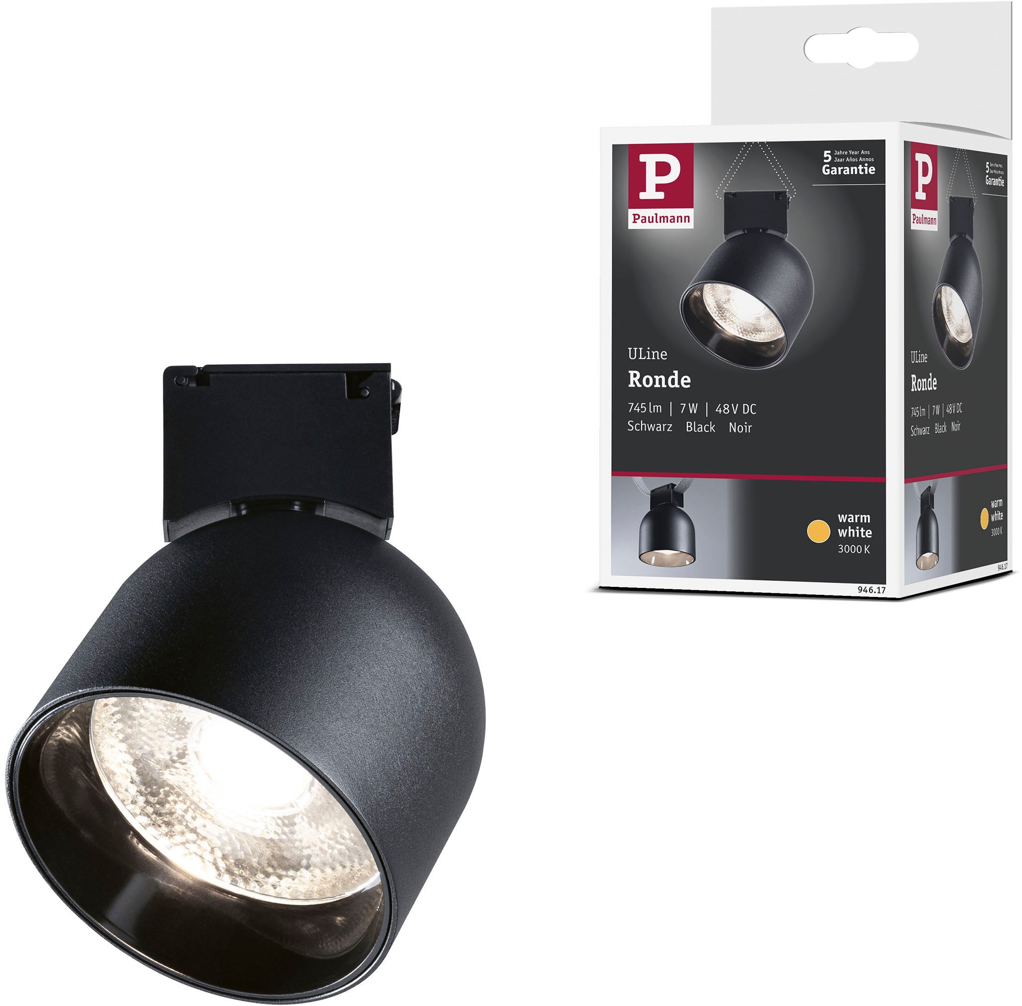 Paulmann Hängeleuchte »ULine Spot Ronde 85mm 7W Schwarz«, 1 flammig günstig online kaufen