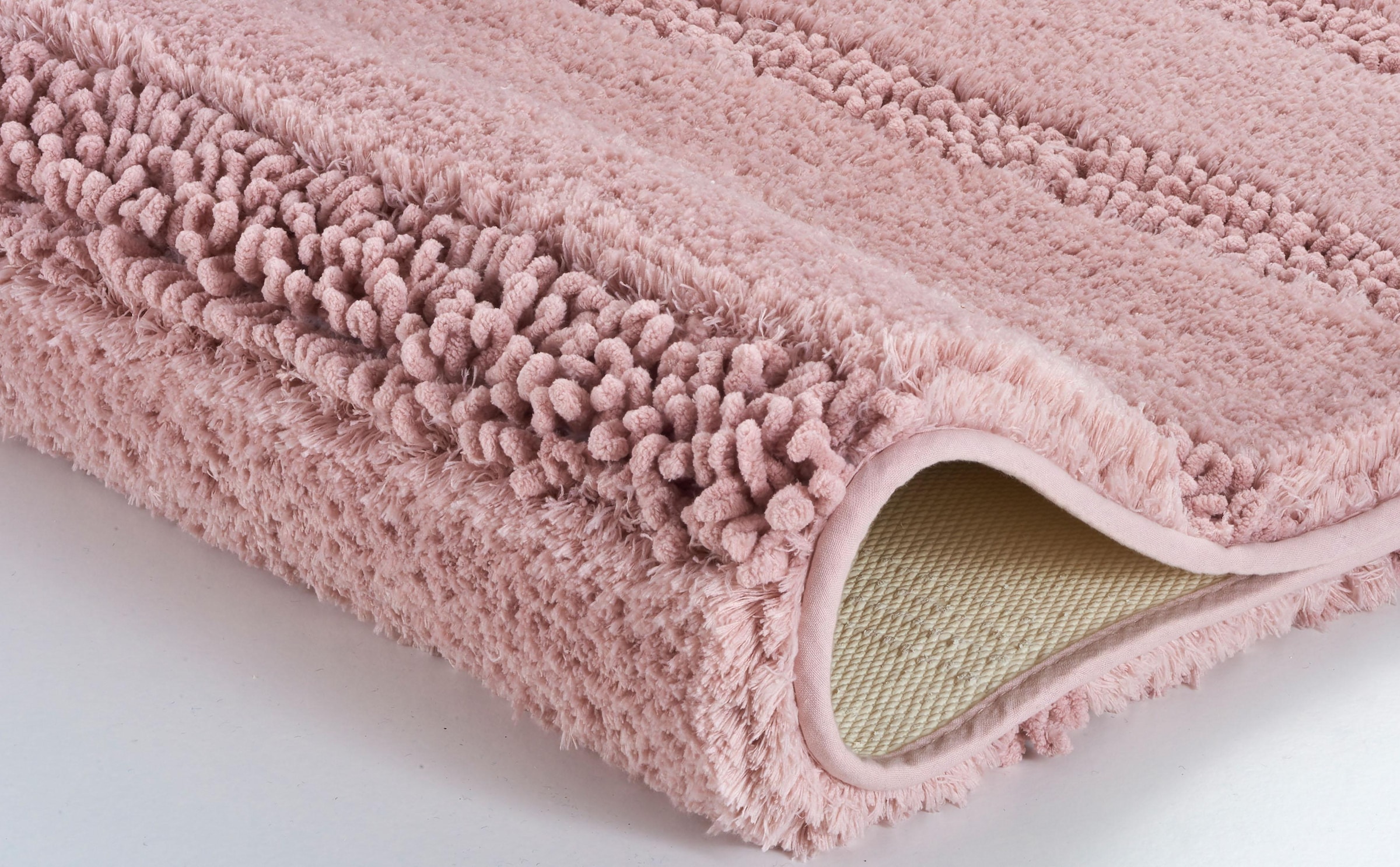 Kleine Wolke Badematte »Monrovia«, rutschhemmend beschichtet, fußbodenheizungsgeeignet, Badteppich, Uni Farben, gestreift, aus Mikrofaser, waschbar