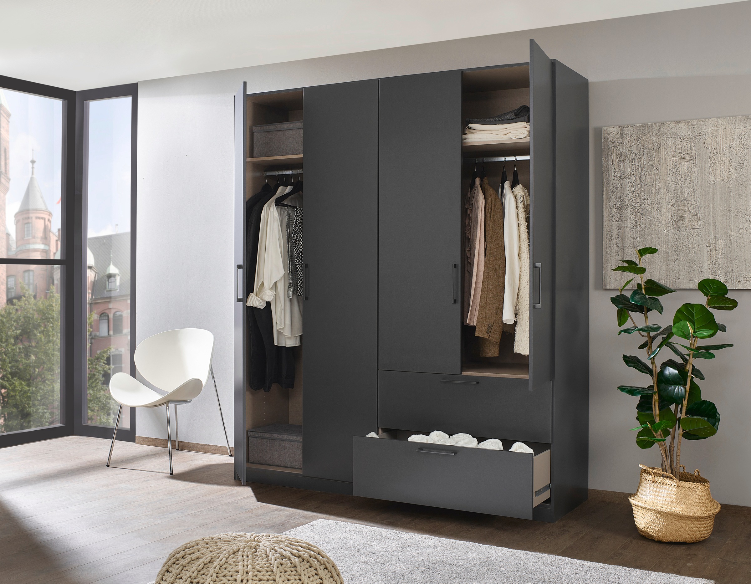INOSIGN BY RAUCH Kleiderschrank »CHALLENGER«, Drehtürenschrank mit  geräumigen Schubladen MADE IN GERMANY